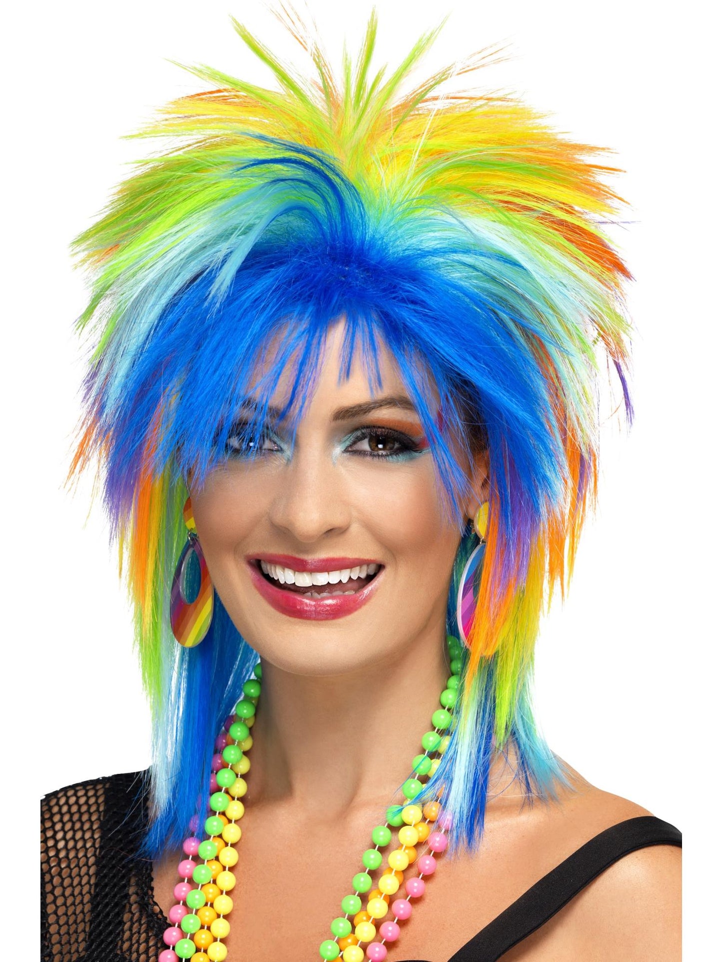 80er Regenbogenpunk Perücke, Mehrfarbig