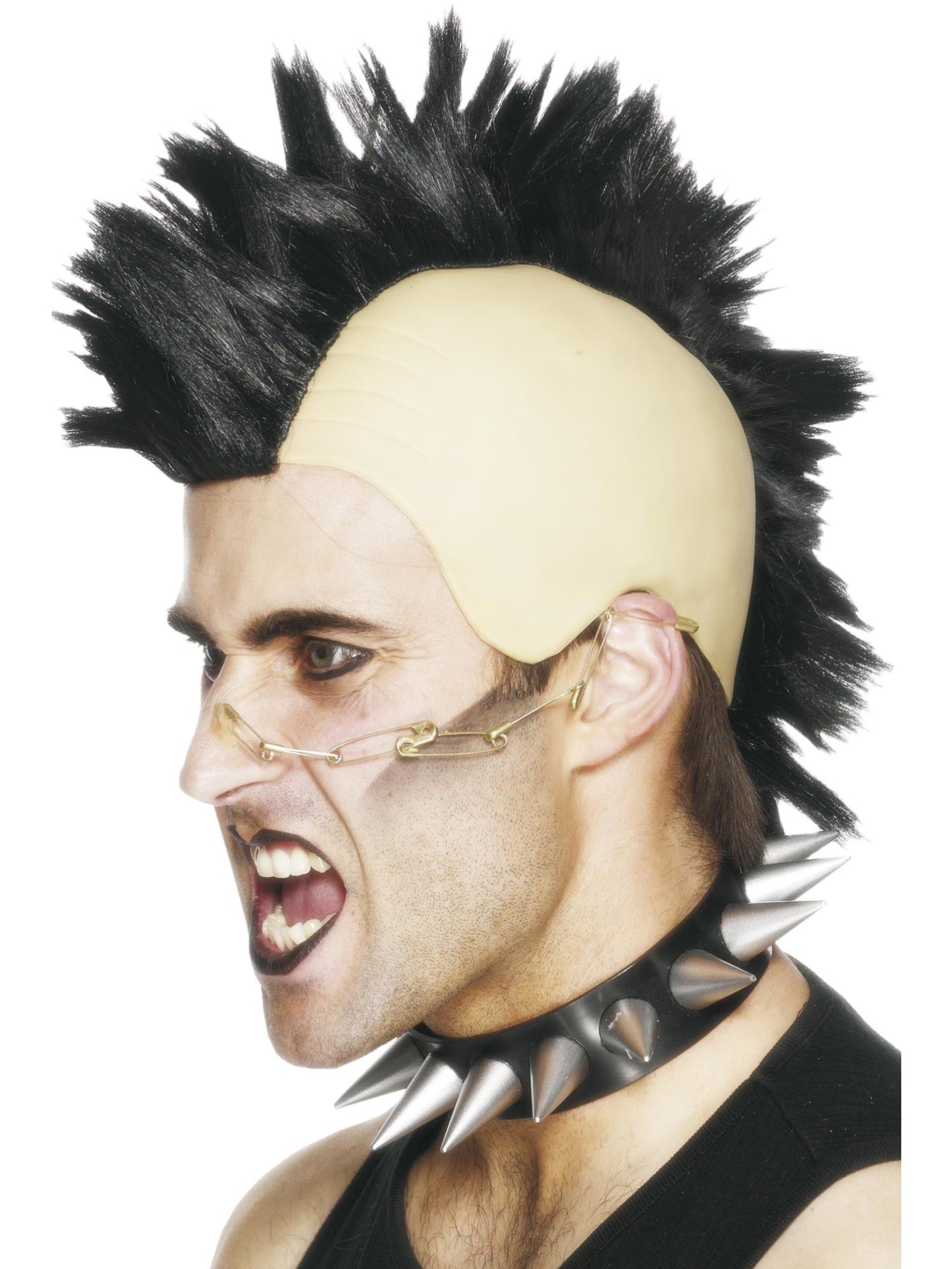Perruque Mohican, noire