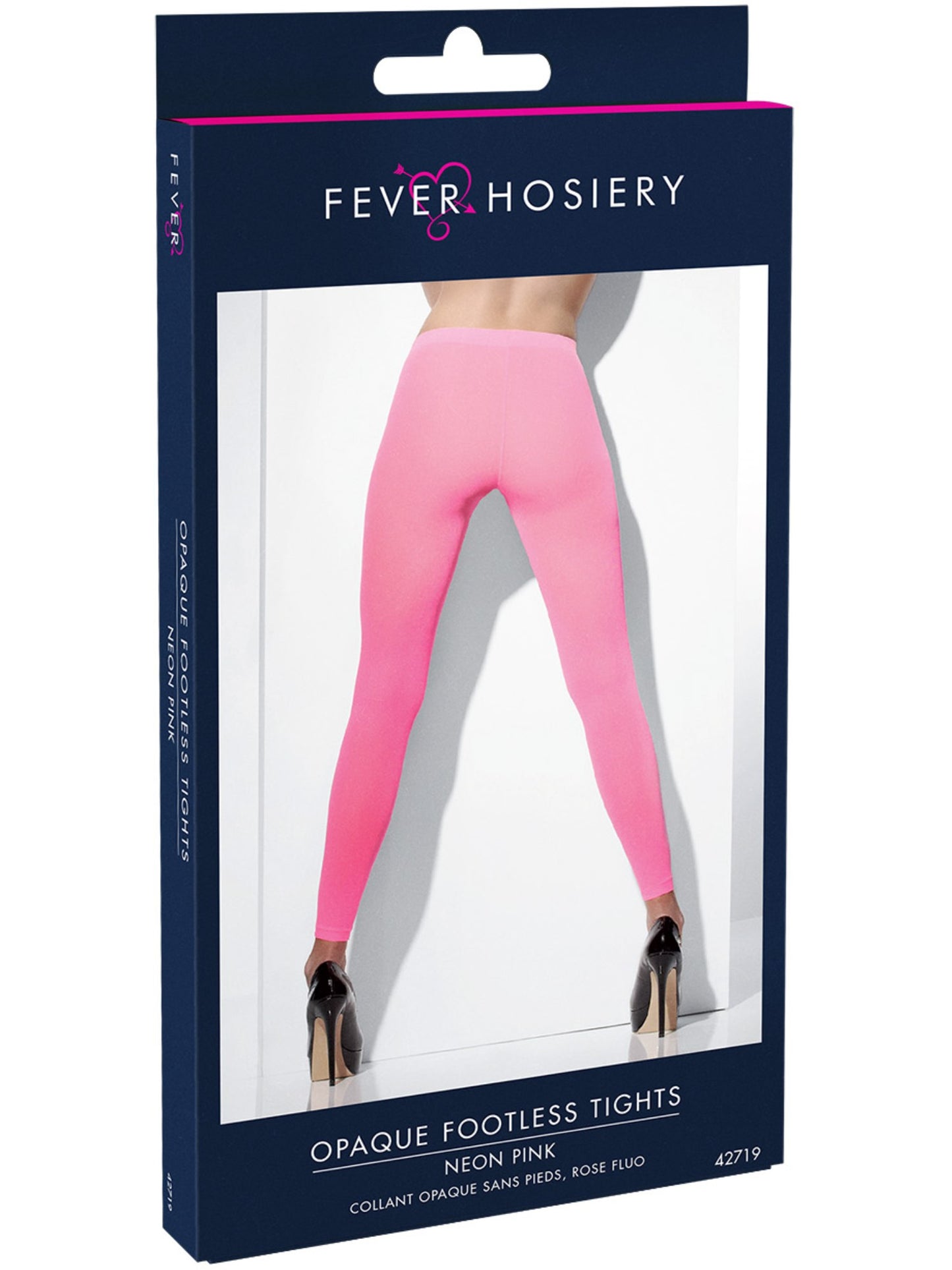 Opaque Footless Tights, Neon Pink Wholesale