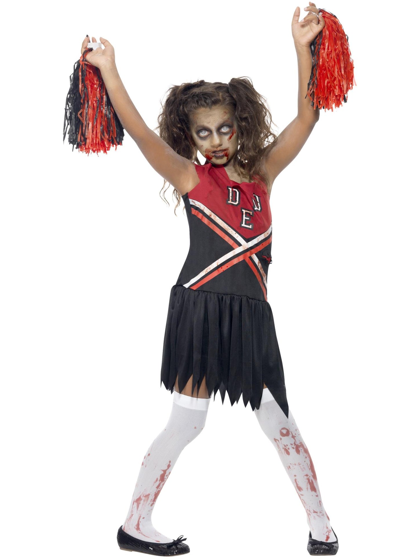 Zombie Cheerleader Costume, Red & Black Wholesale
