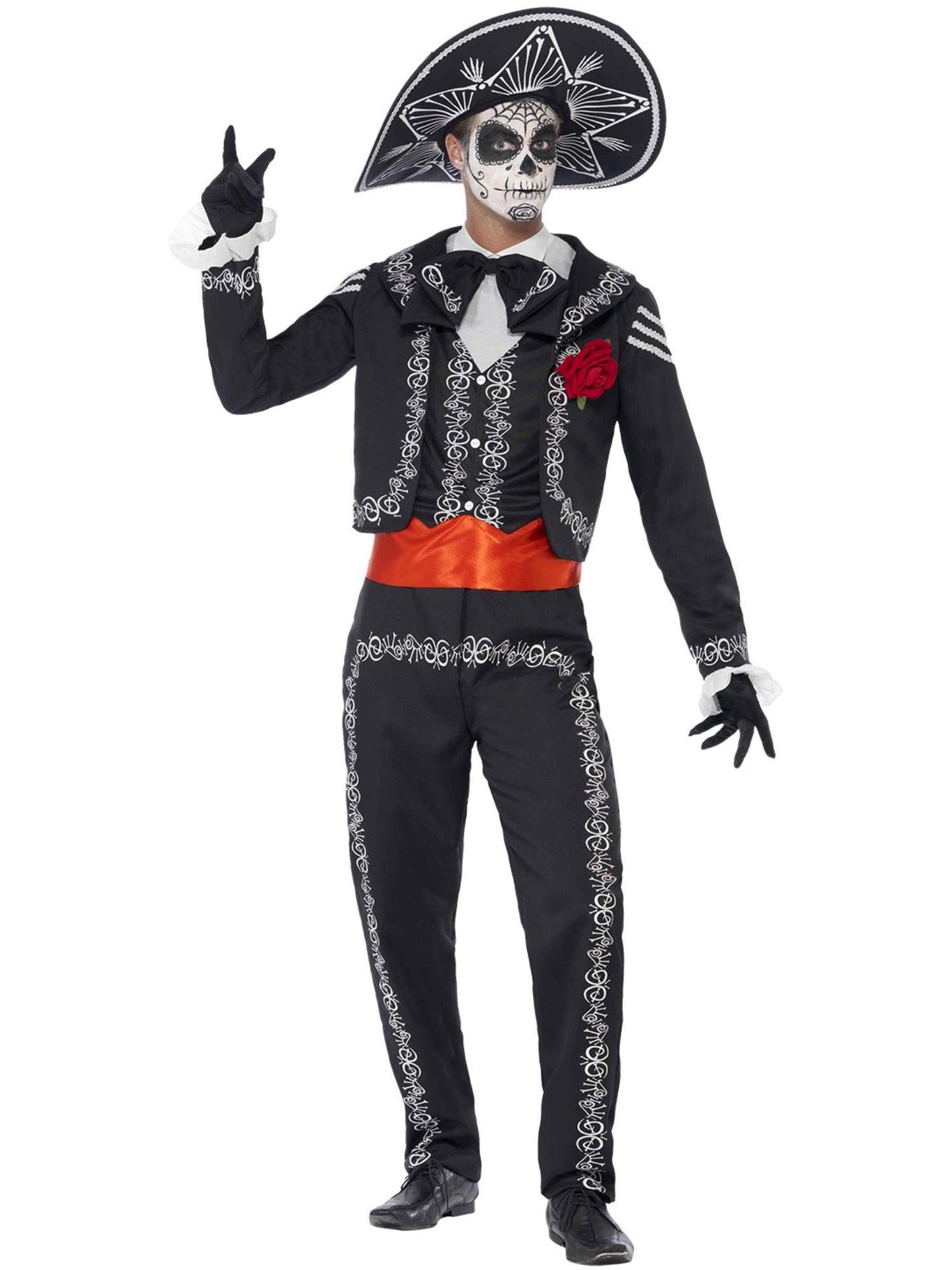 Deluxe Day of the Dead Señor Bones Costume, Black Wholesale
