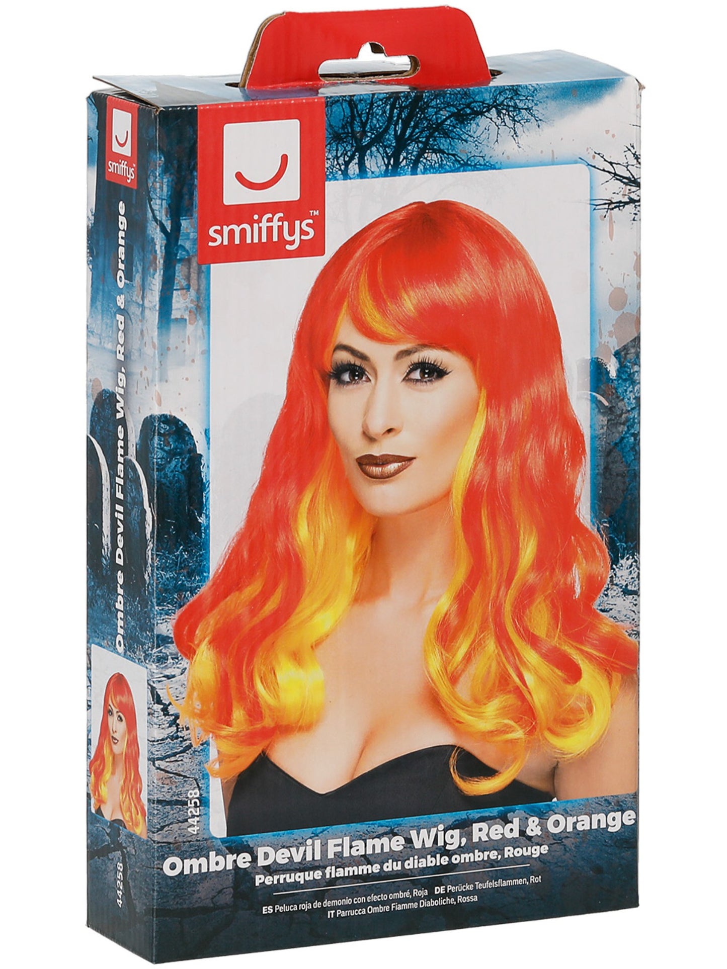 Perruque flamme du diable ombre, Rouge