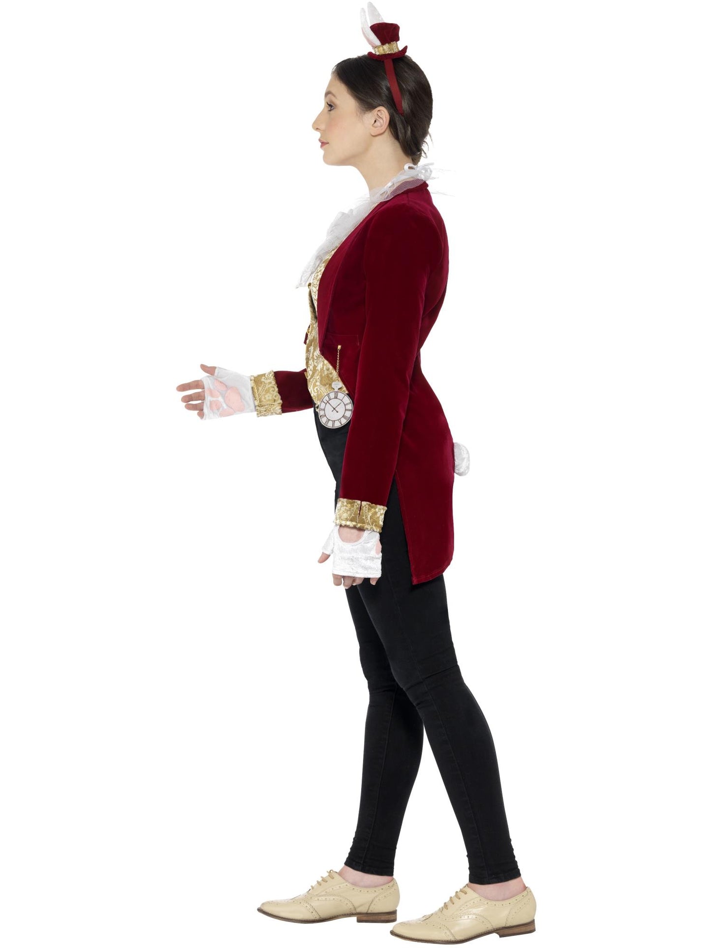 Sofortset Vintage-Häschen, Weinrot, mit Jacke, Halsband, Handschuhen und Kopfteil