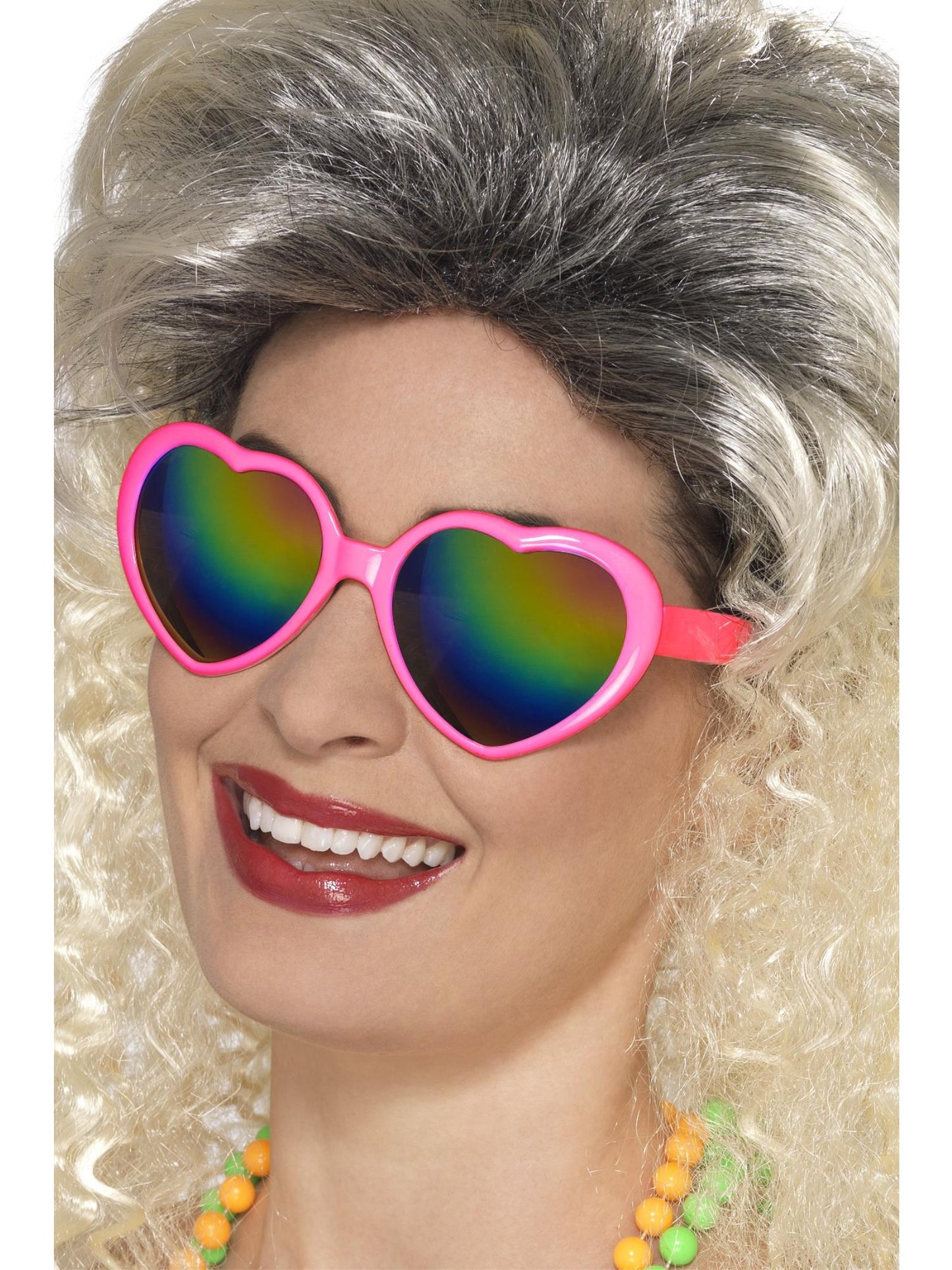 Herzbrille, Rosa, Mit Regenbogengläsern