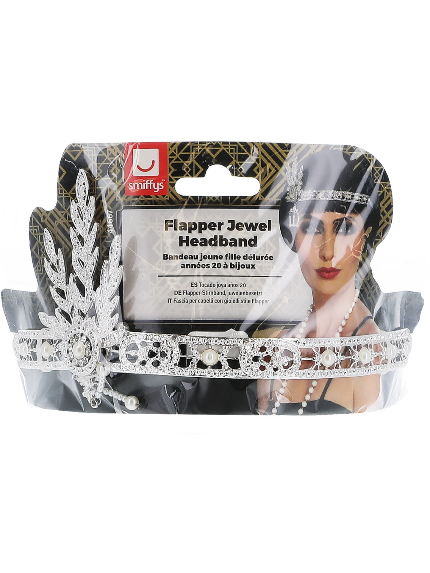 Flapper-Stirnband, Silber
