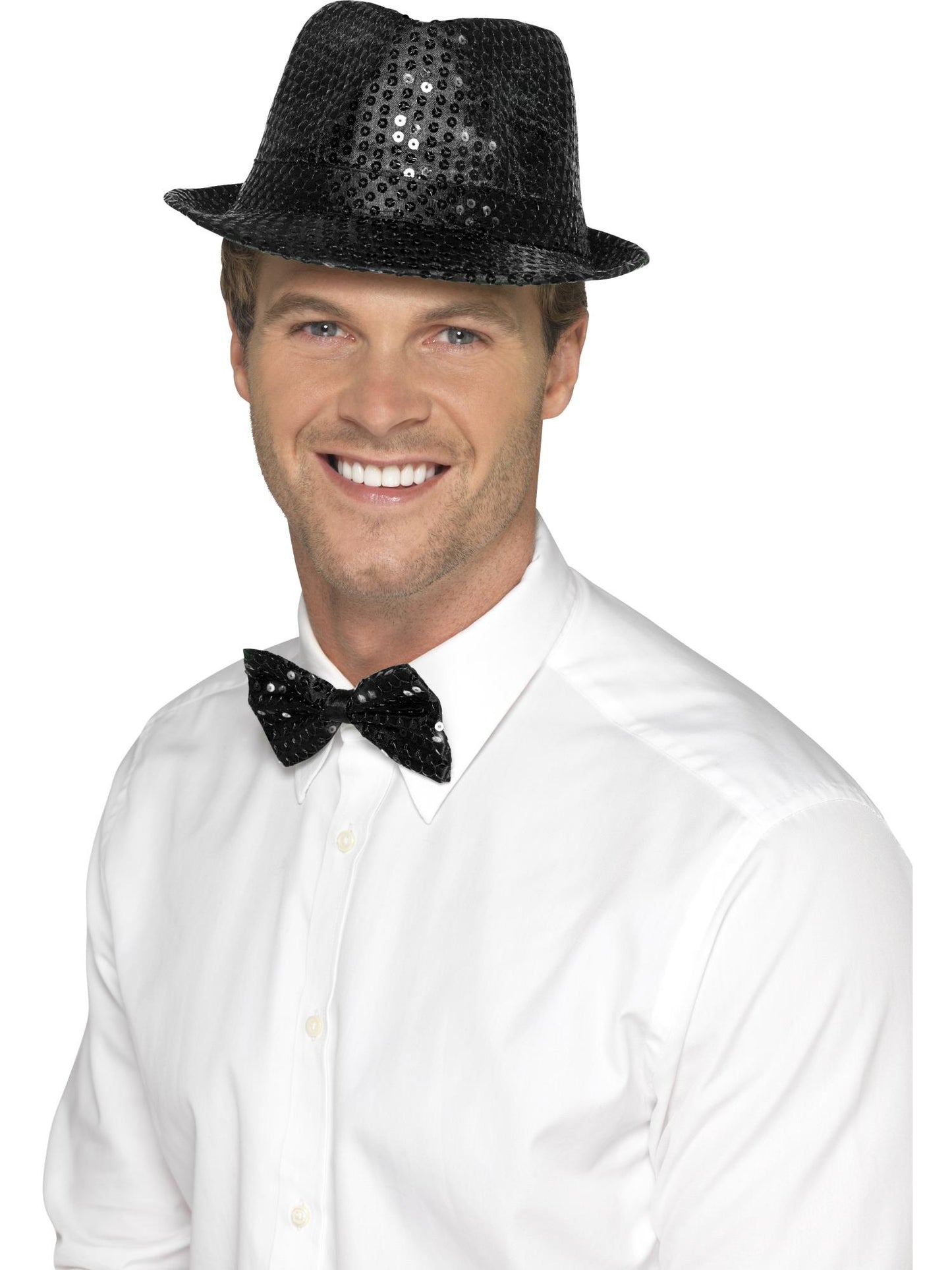 Sequin Trilby Hat, Black Wholesale