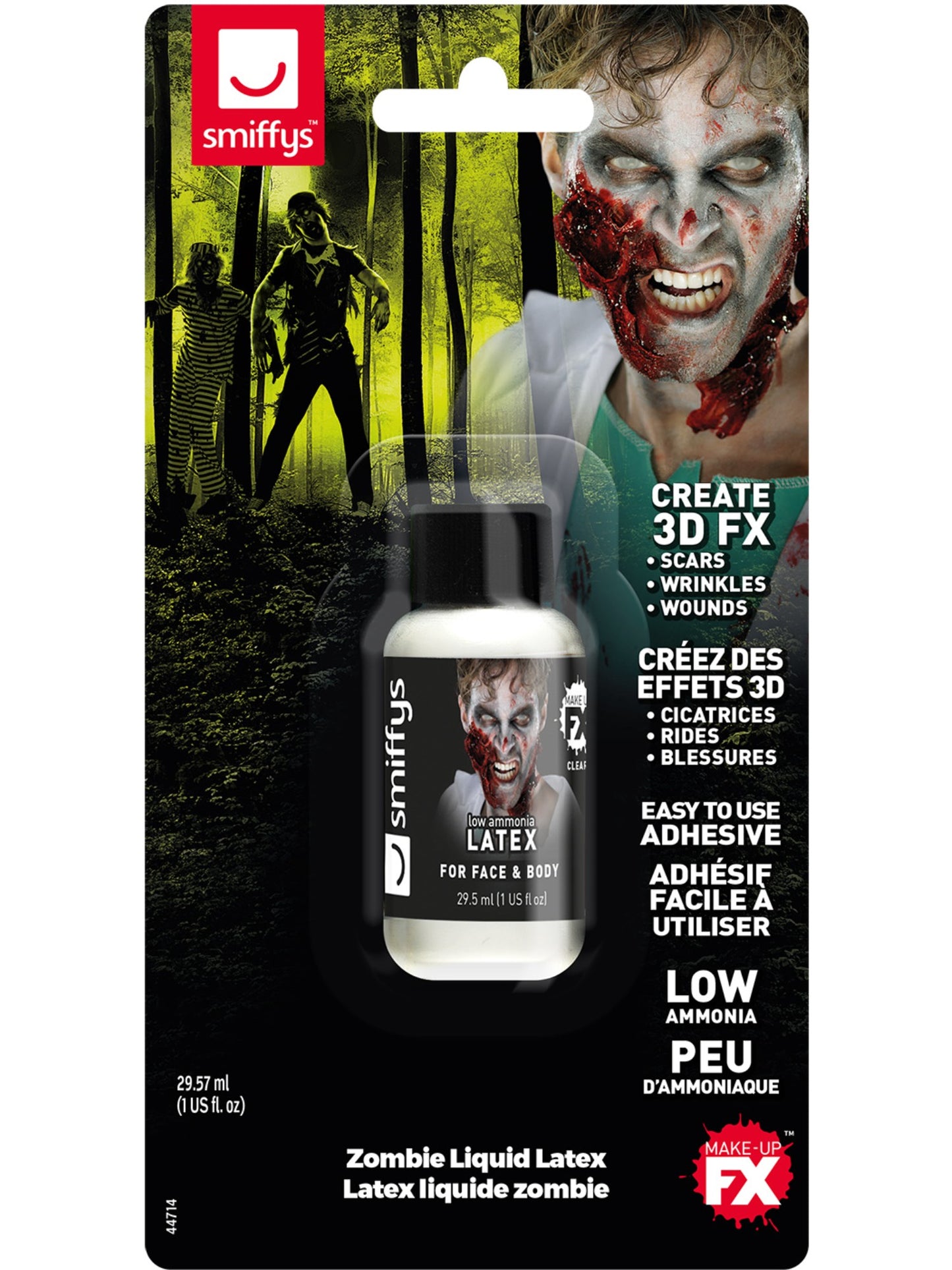 Latex liquide zombie, peu d'ammoniaque, Clair, 29.57ml/1 US fl.oz