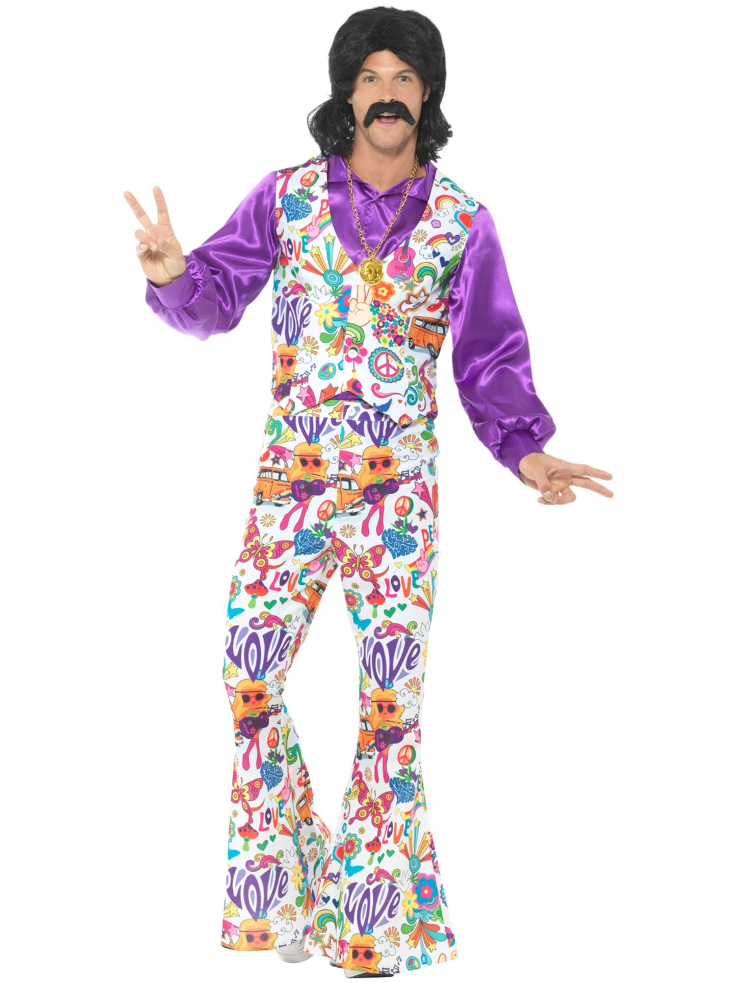 60s Groovy Hippie Costume, Multi-Coloured Wholesale