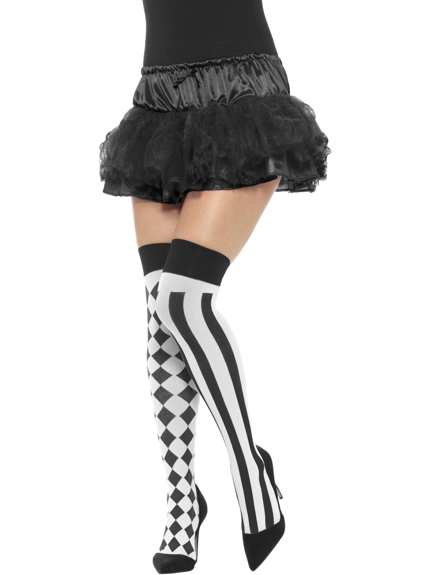 Harlequin Hold Ups, White & Black Wholesale
