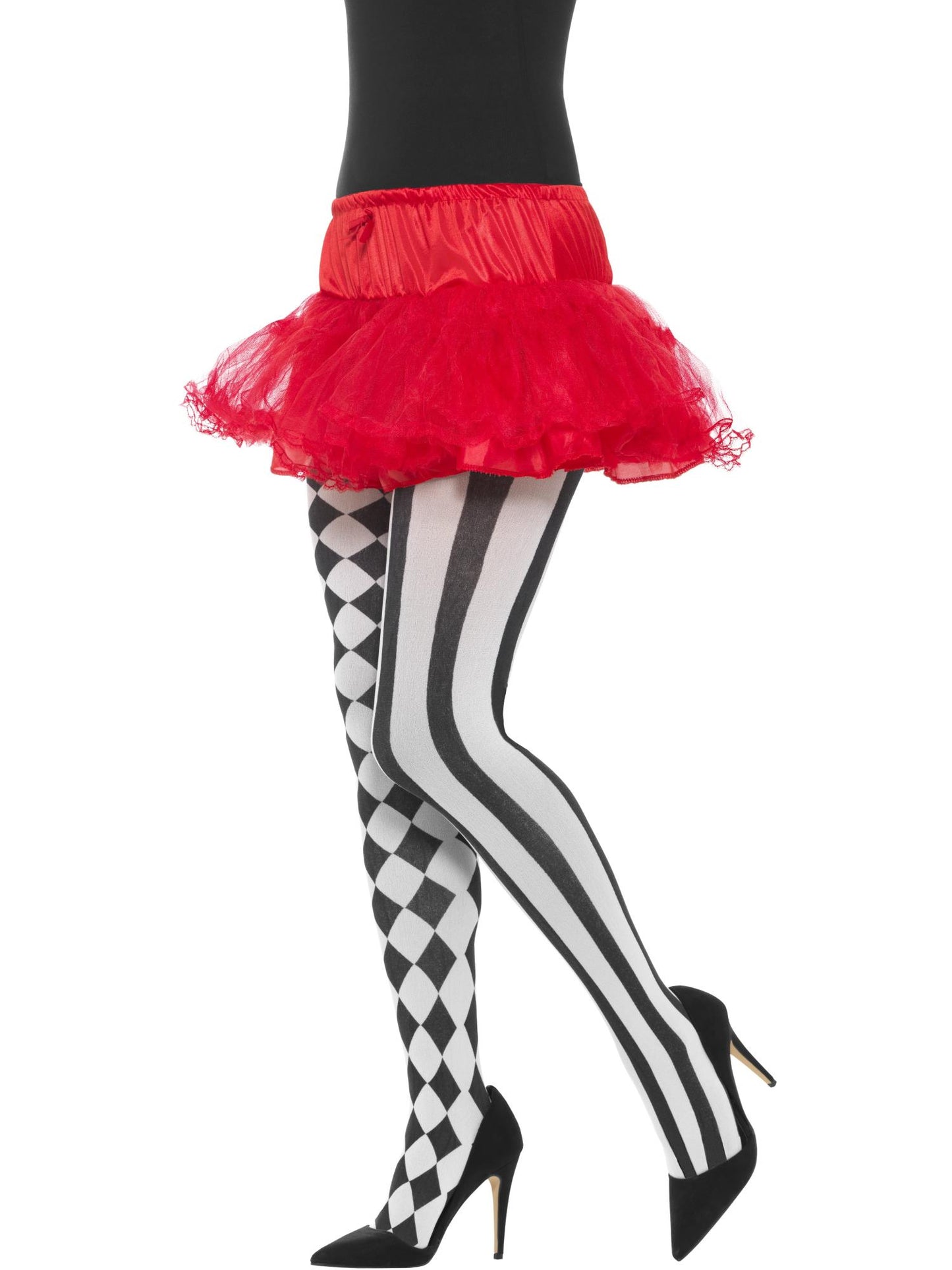 Collant arlequin, blanc et noir