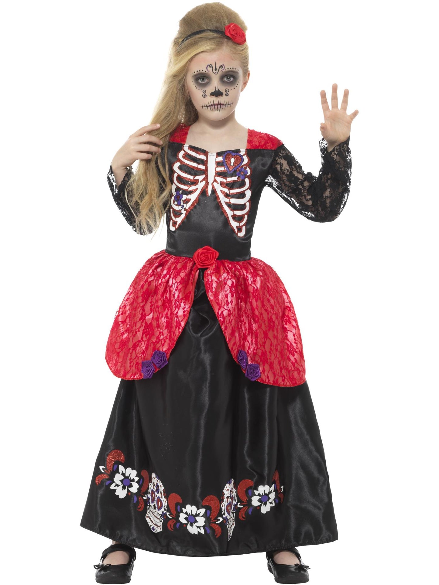 Deluxe Day of the Dead Girl Costume, Black Wholesale
