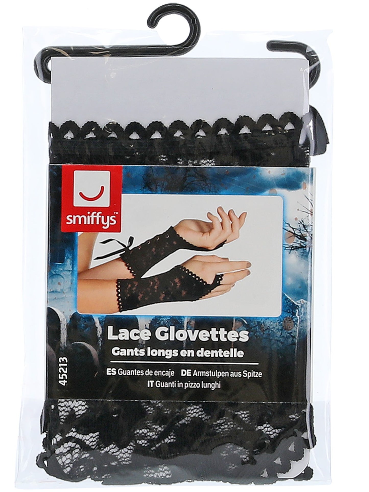 Armstulpen aus Spitze, Schwarz