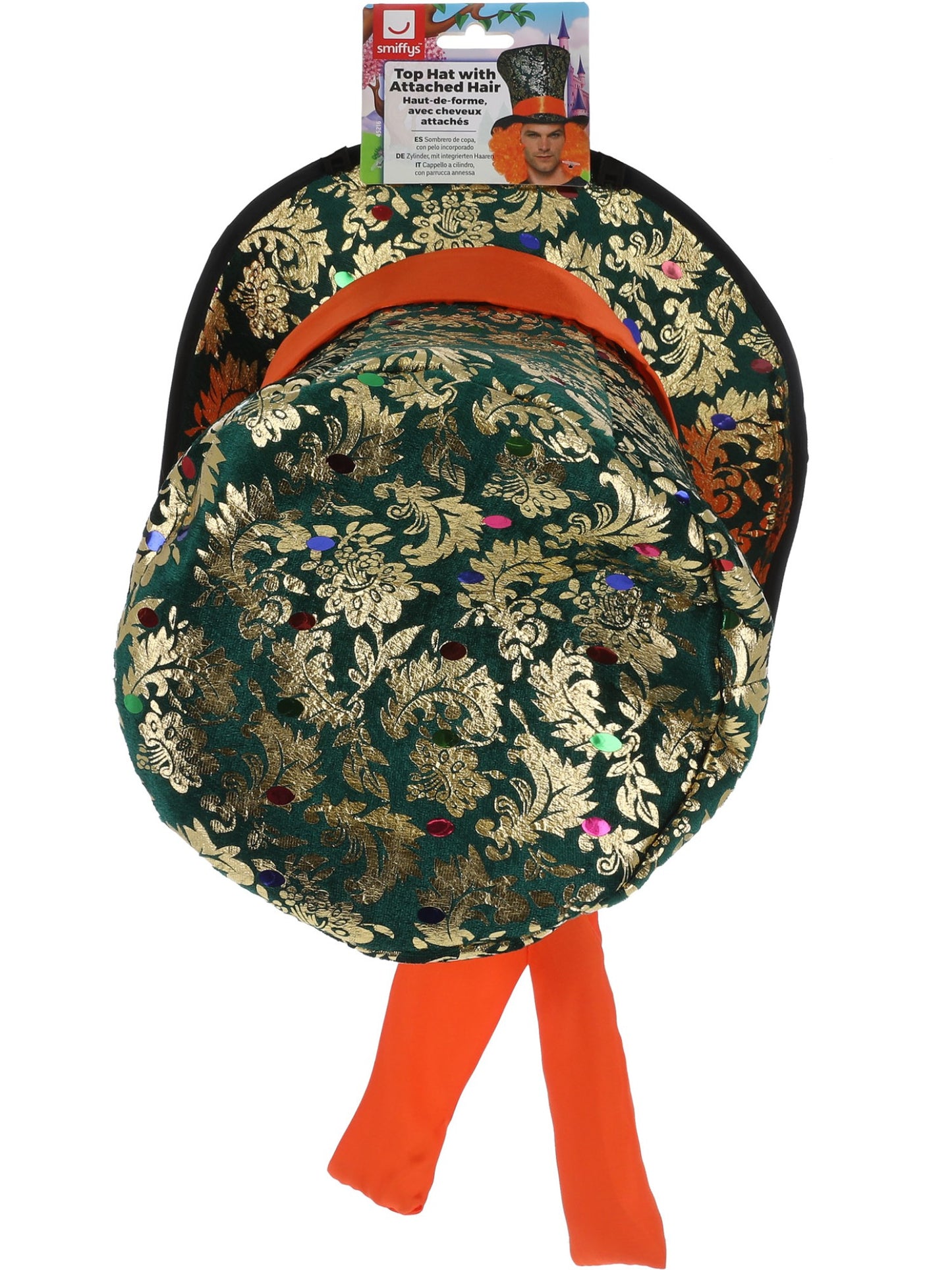 Haut-de-forme, Multicolore, avec cheveux attachés