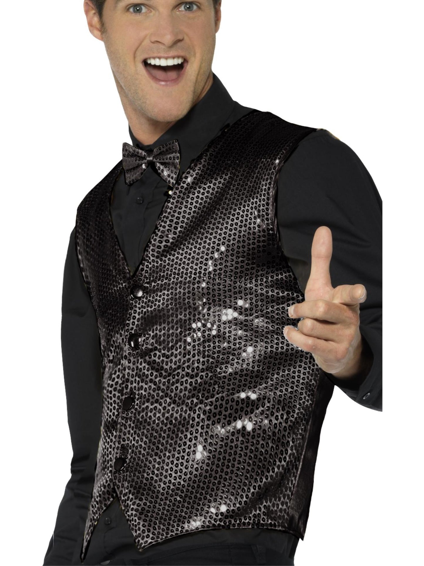 Chaleco de lentejuelas, negro
