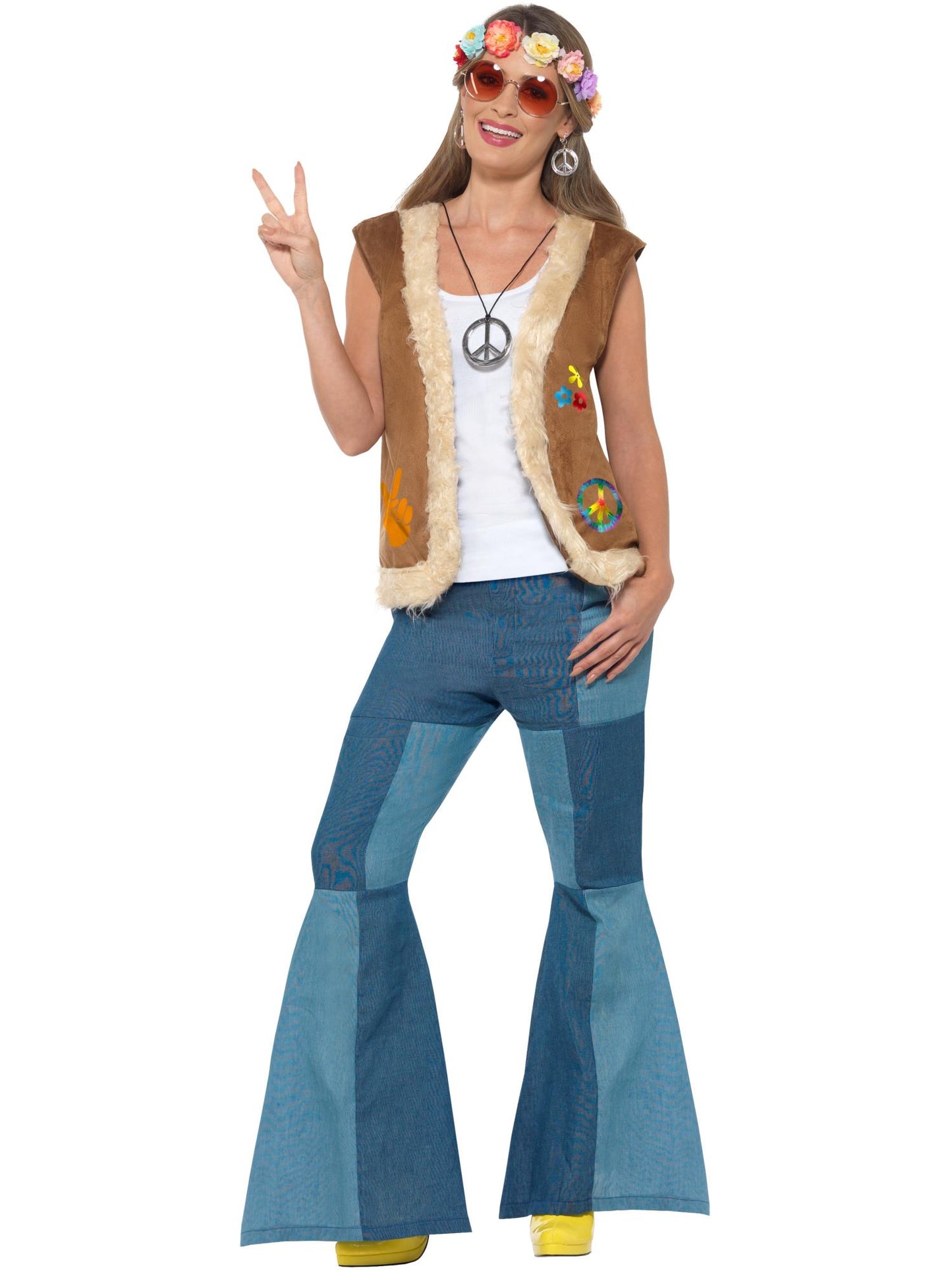 Hippie Waistcoat, Unisex, Brown Wholesale