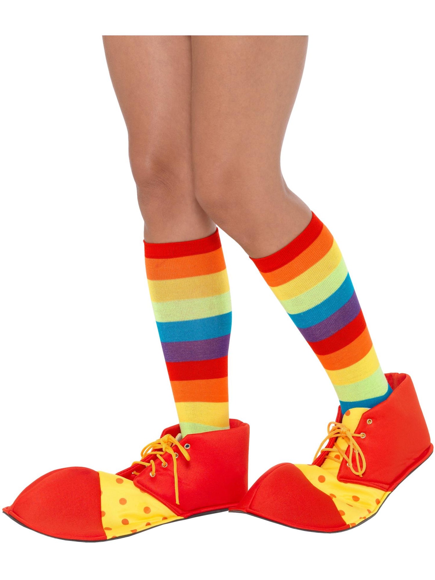 Couvre-chaussures de clown tachetées, Rouge jaune
