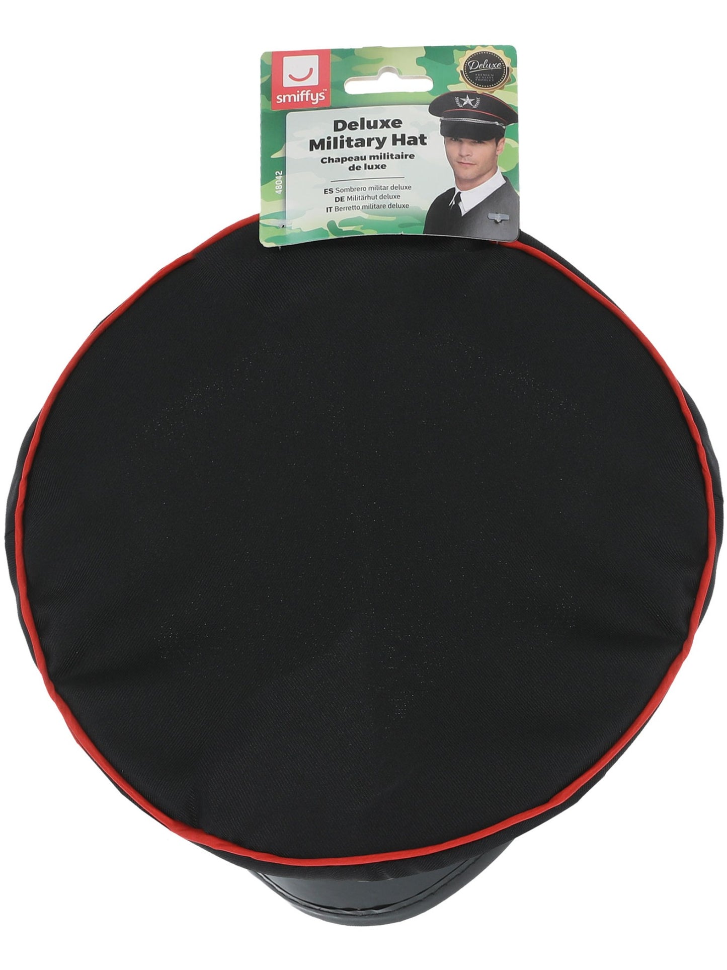 Militärhut deluxe, Schwarz, mit elastischem Innenrand