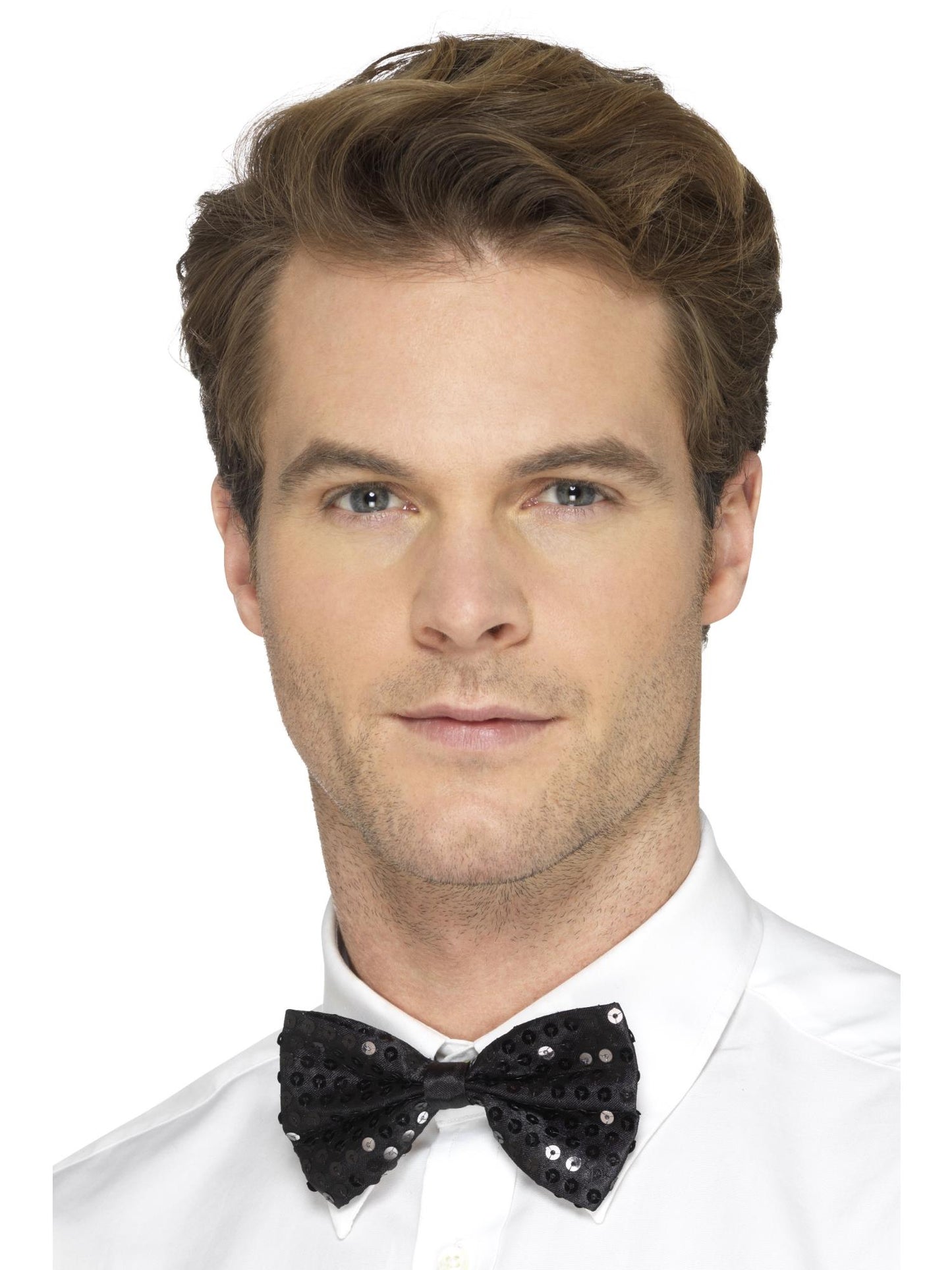 Sequin Bow Tie, Black Wholesale
