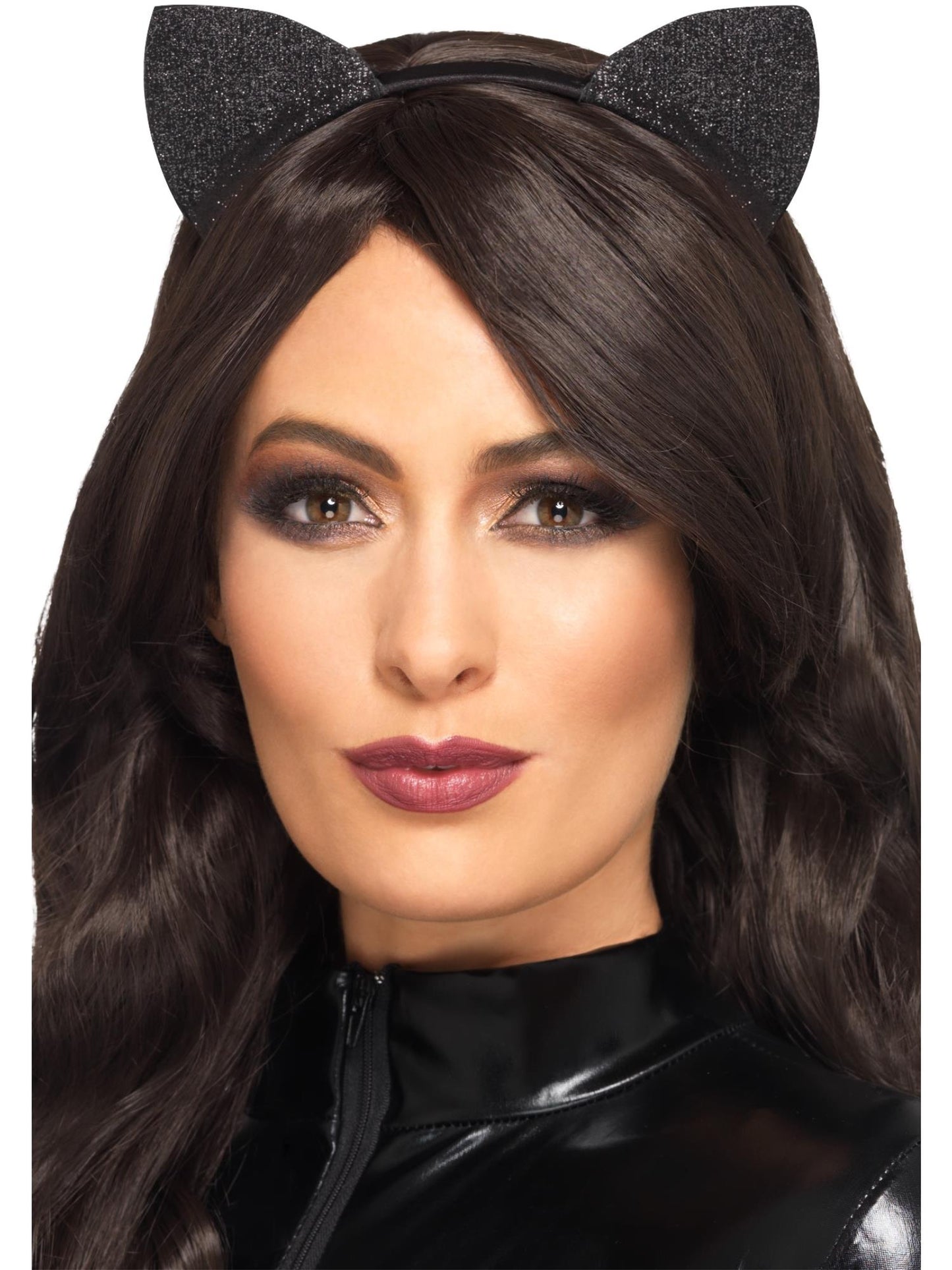 Orejas de gato vinilo purpurina, Negro