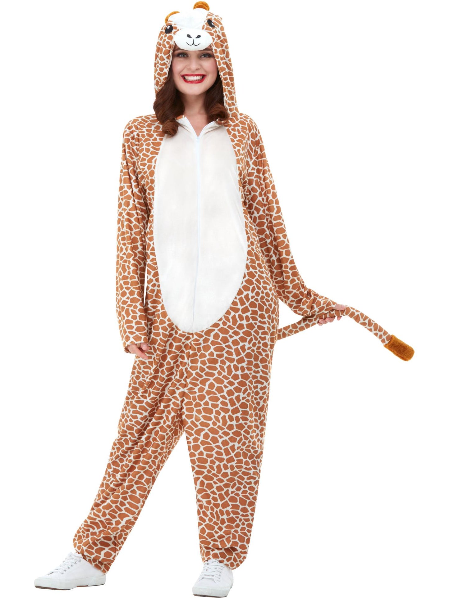 Giraffen Kostüm, Braun, Mit Kapuzen Jumpsuit