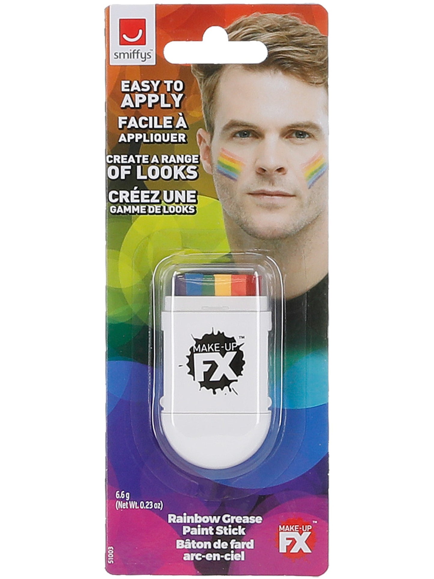 Smiffys Make-Up FX, Rainbow Greasepaint Stick Wholesale