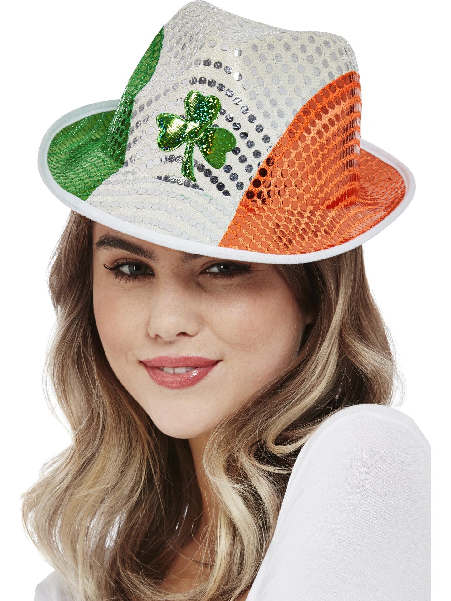 Paddy's Day Irish Flag Sequin Trilby Hat Wholesale