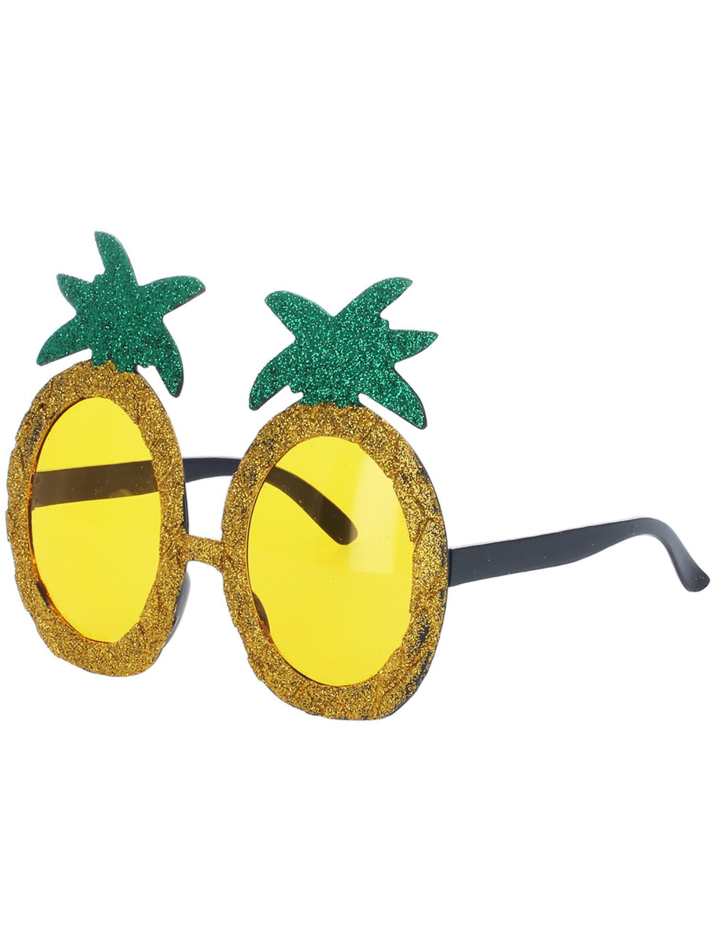 Tropical Pineapple Glitter Glasses, Yellow Wholesale