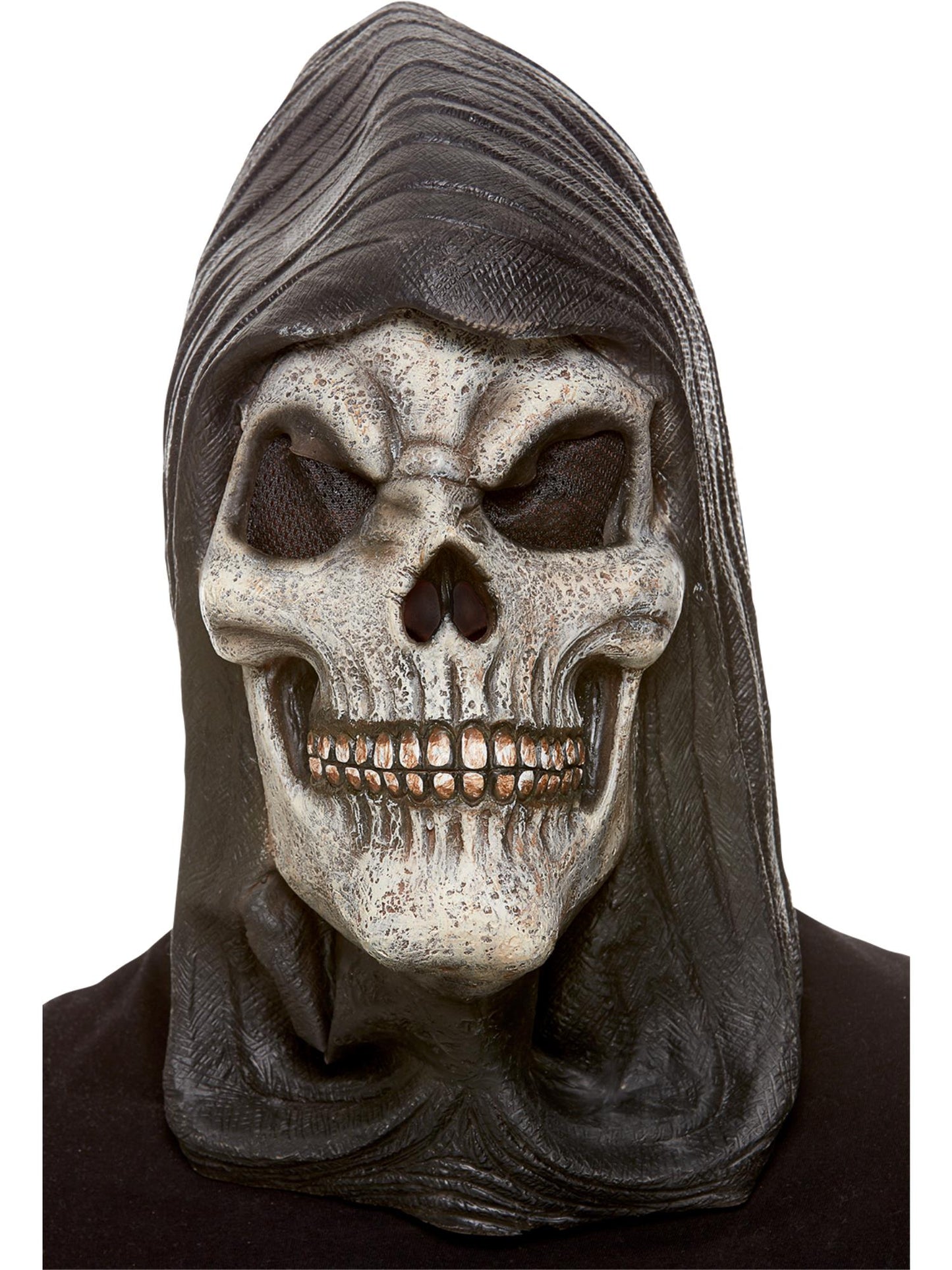 Hooded Skeleton Latex Mask, White Wholesale