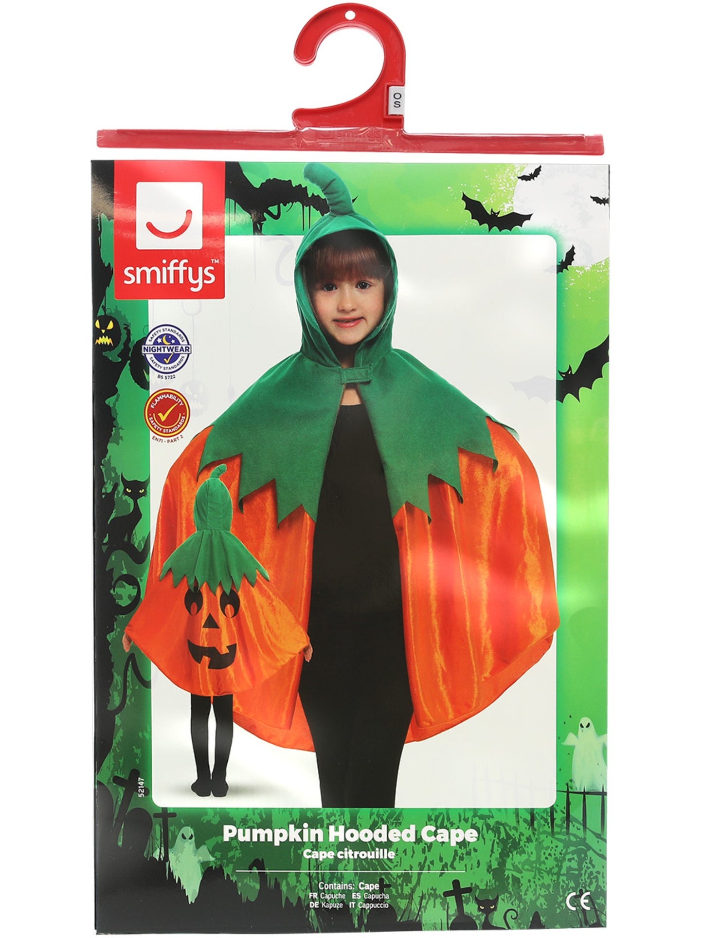 Pumpkin Hooded Cape, Orange Wholesale