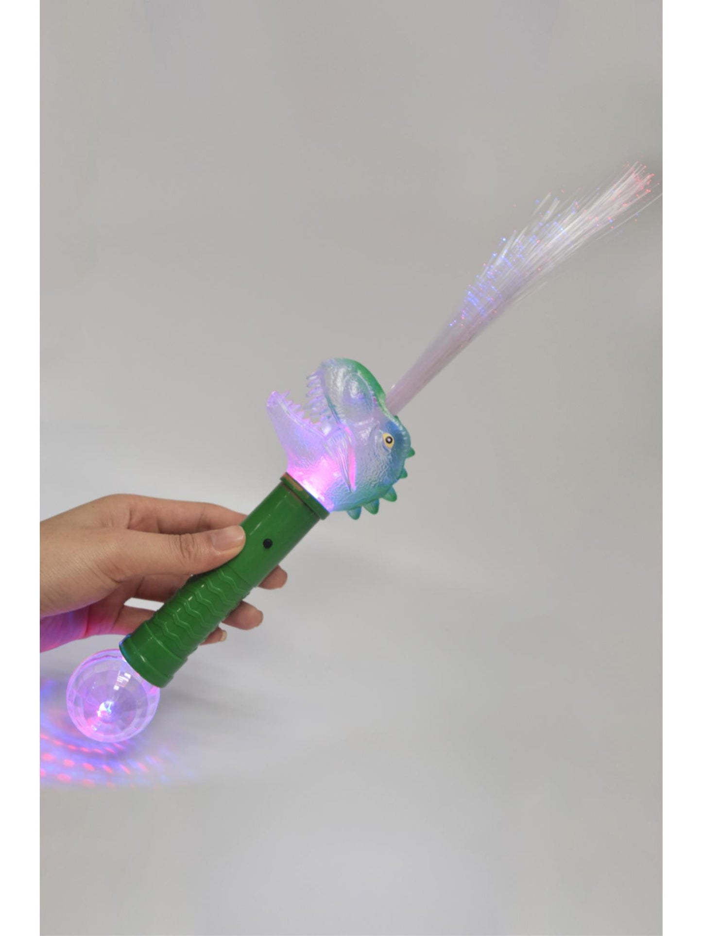 LED-Leuchten-Glüh-Dinosaurier-Glasfaser-Zauberstab, Batterien enthalten, 38cm