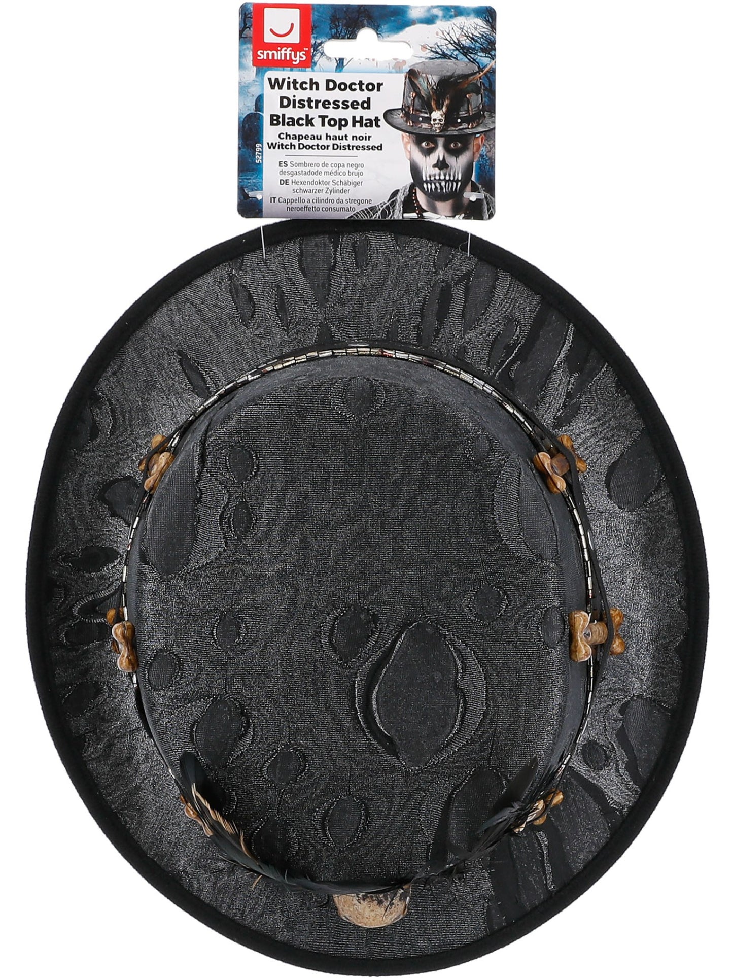Witch Doctor Distressed Black Top Hat Wholesale