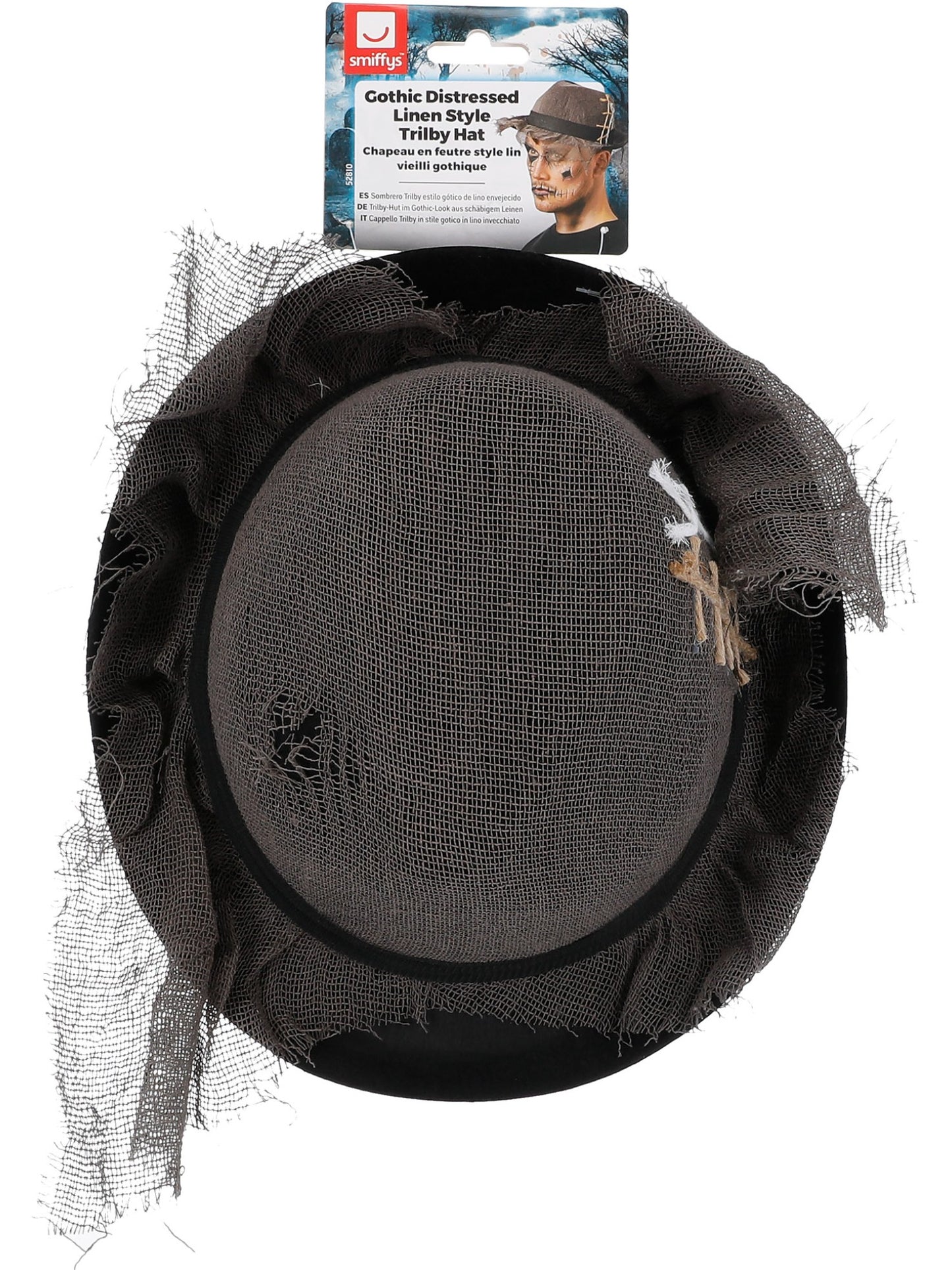 Chapeau Trilby style lin vieilli gothique