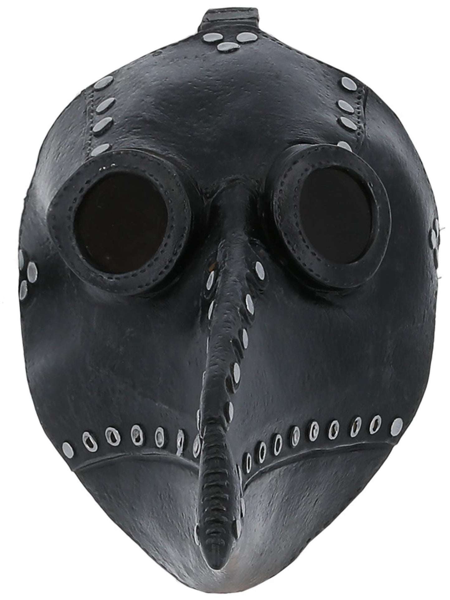 Masque de médecin de la peste en latex, noir, avec boucle