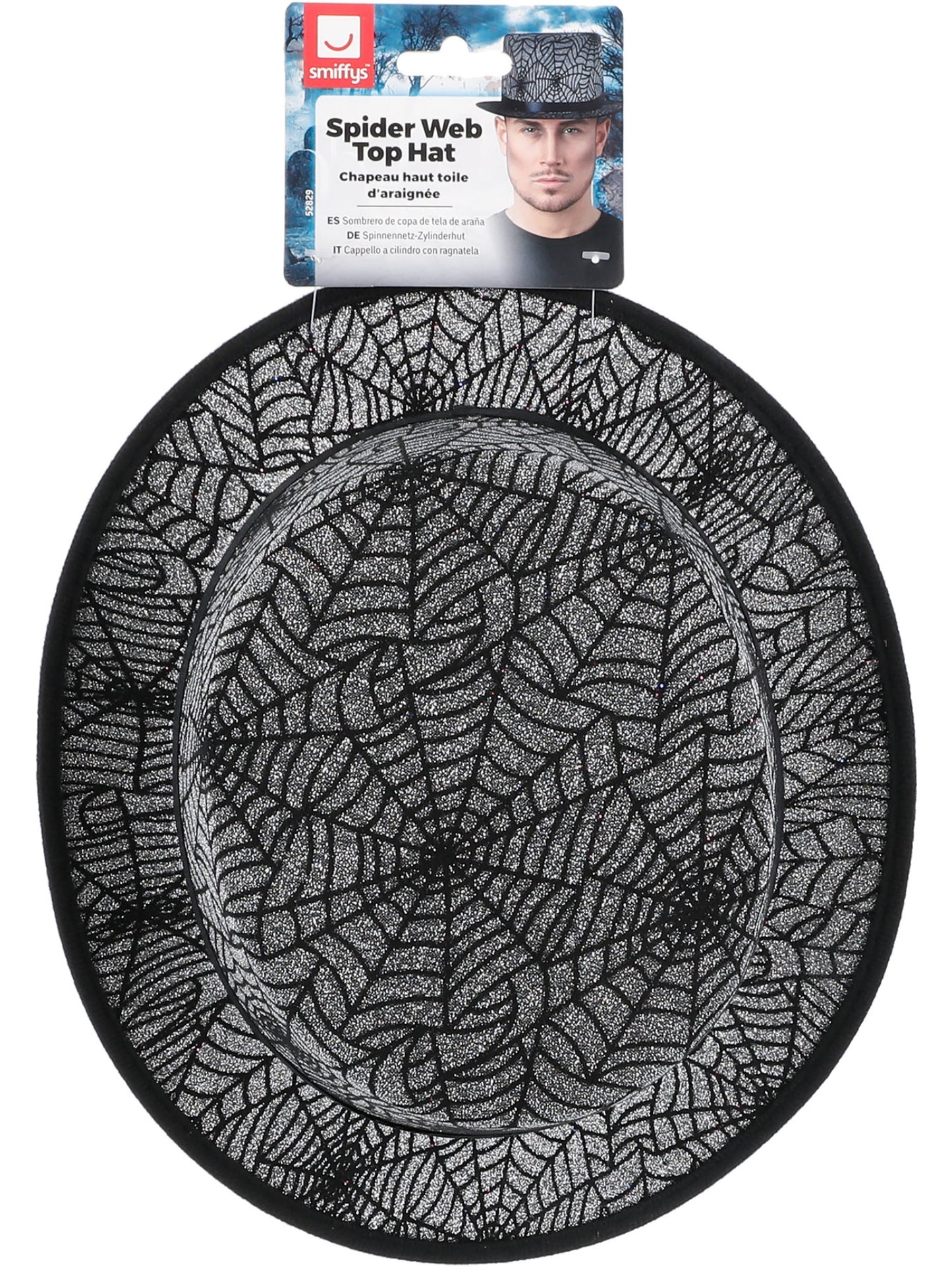 Sombrero de copa de tela de araña