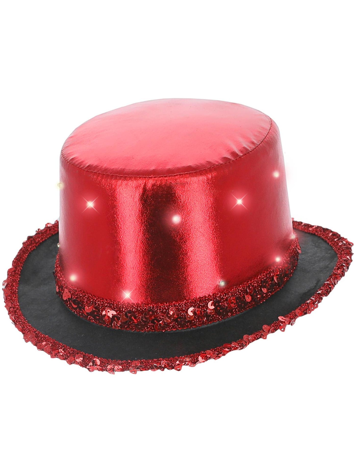 Chapeau Haut Lumineux, Wetlook Rouge, 20 LED