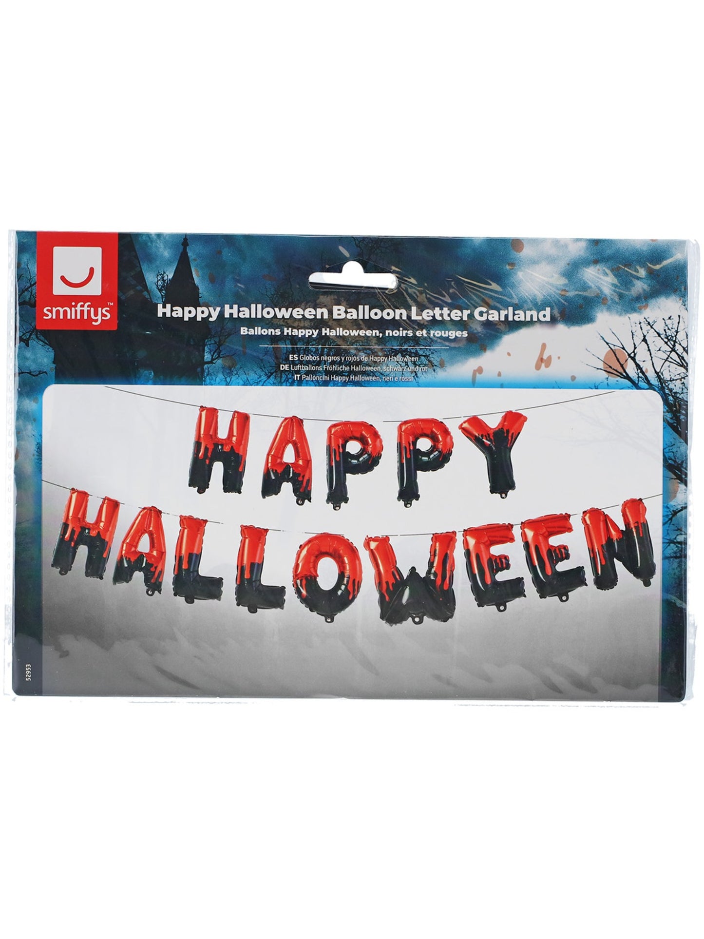 Ballons Happy Halloween, noirs et rouges,