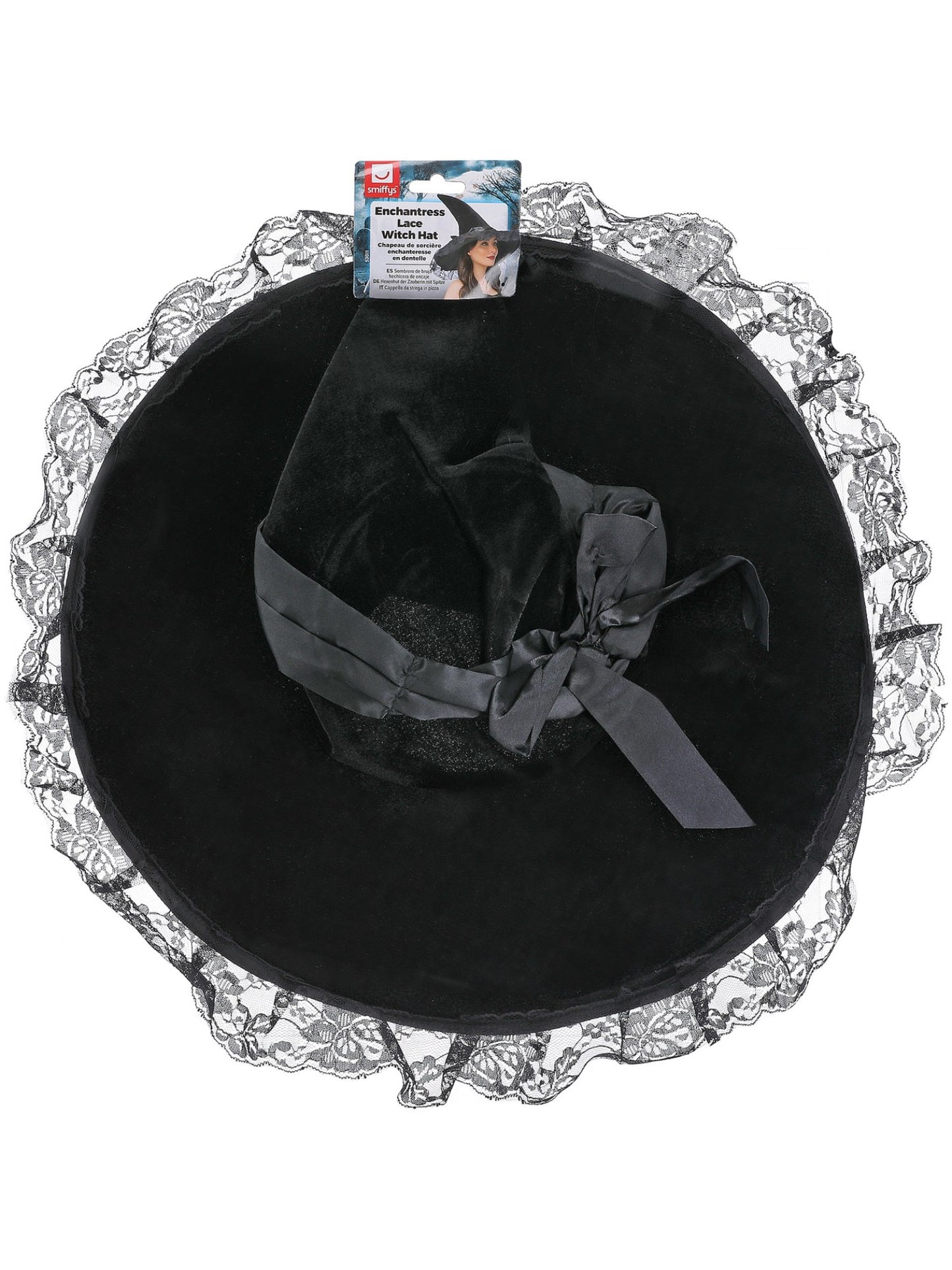 Sombrero de bruja hechicera de encaje, de gran tamaño