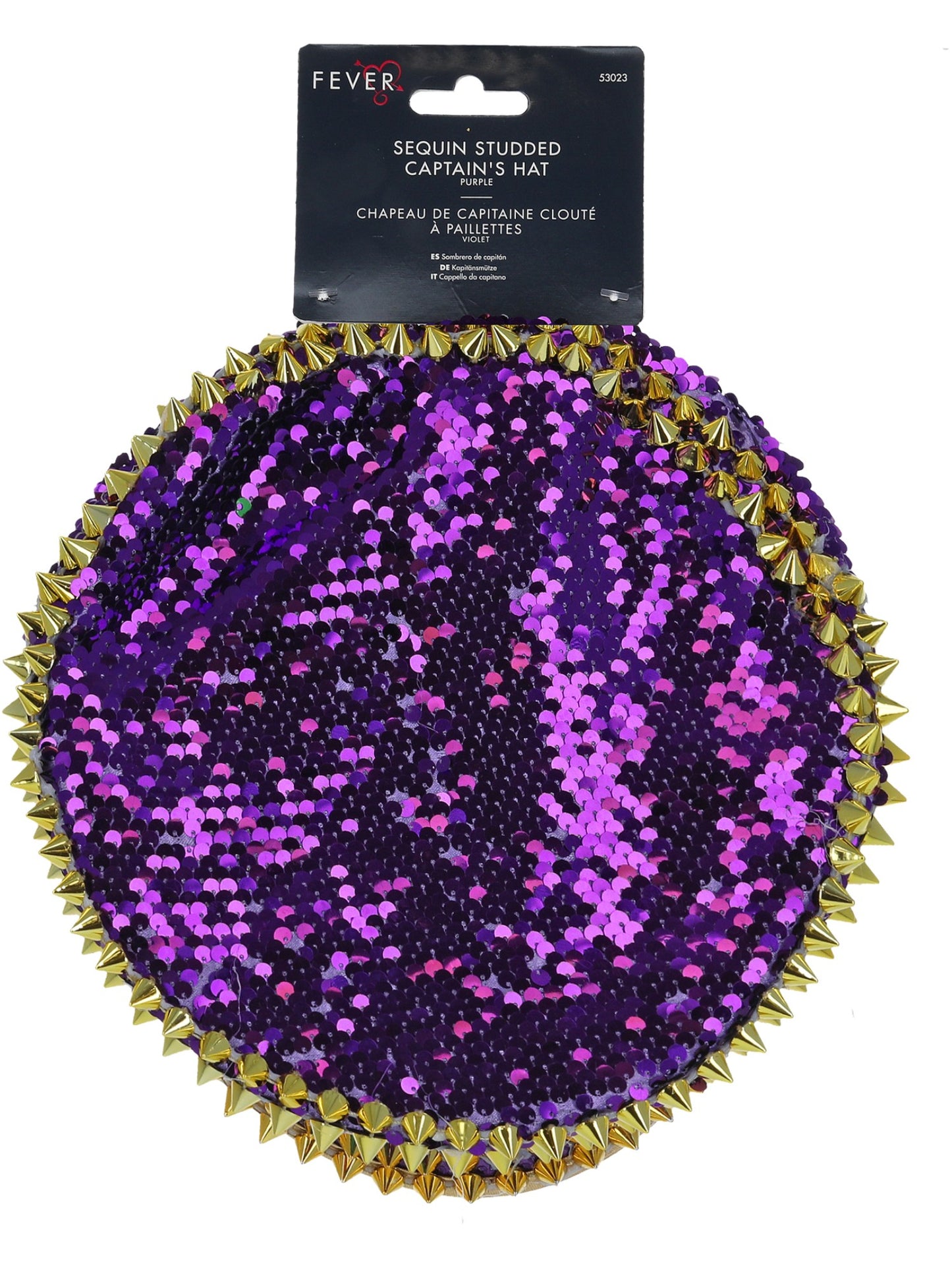 Fever Deluxe Sequin Studded Captains Hat, Purple Wholesale