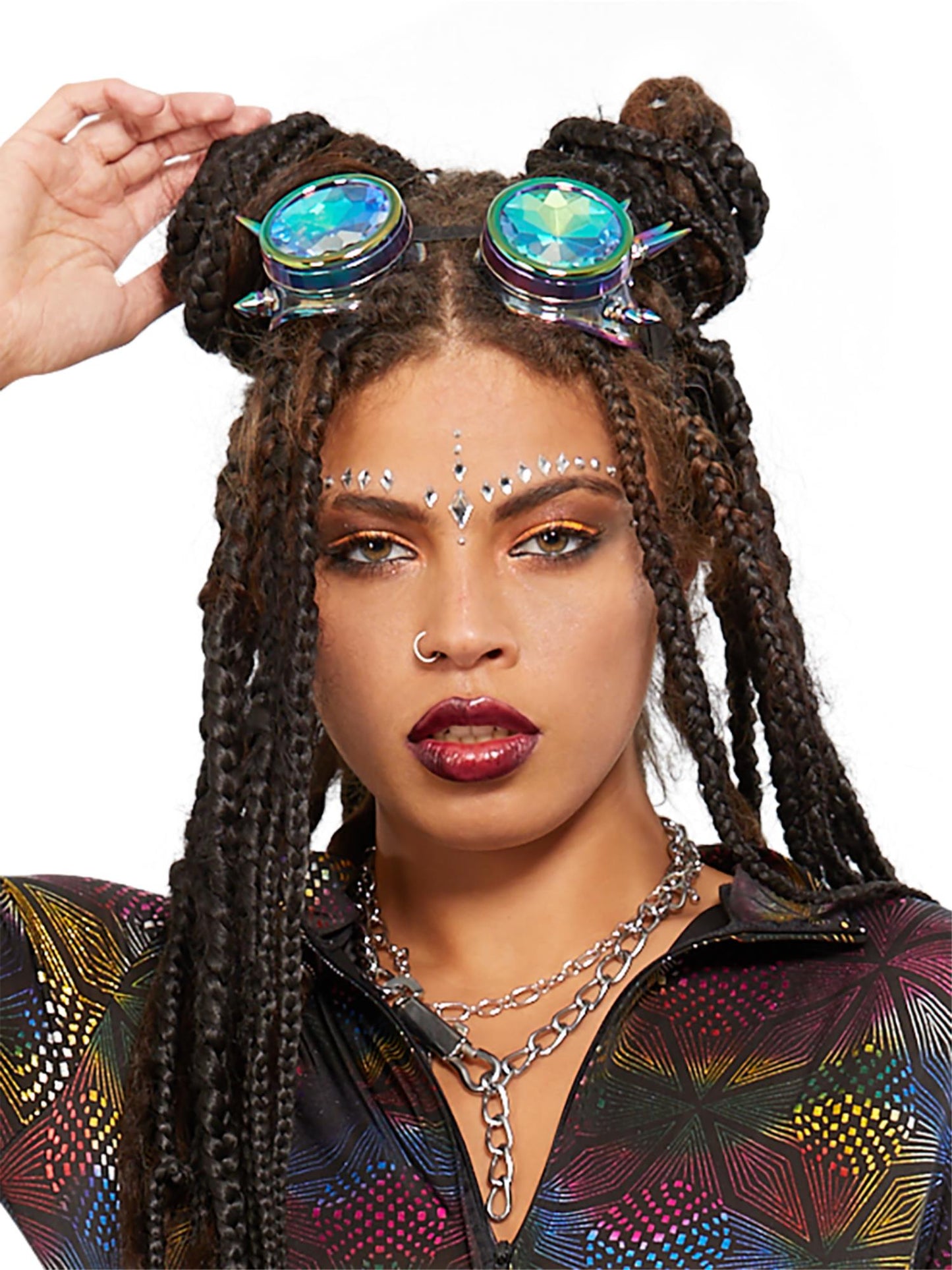 Fever Studded Rainbow Festival Goggles Wholesale