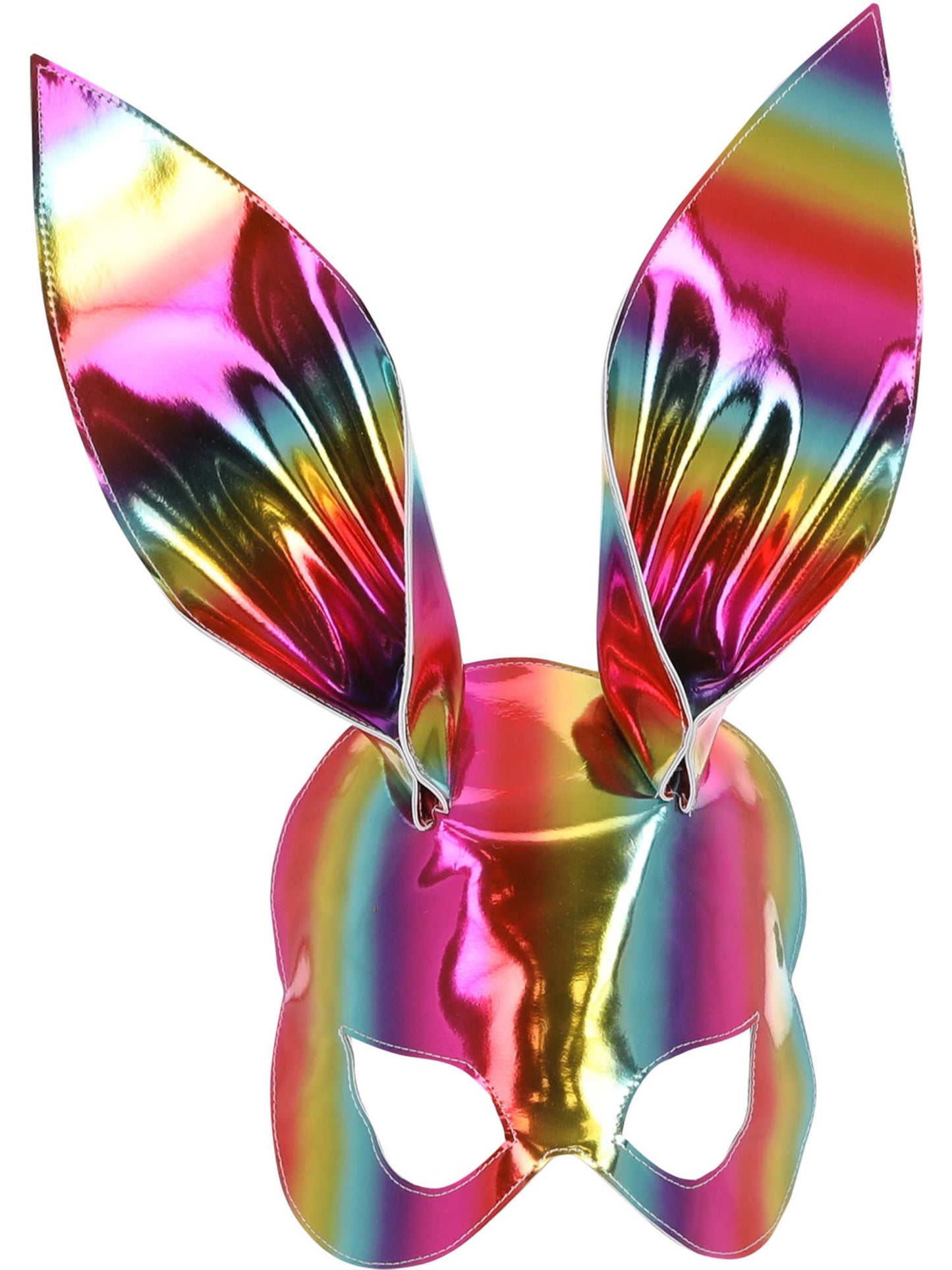 Fever regenbogenfarbene metallische Häschenmaske, mit Gummiband