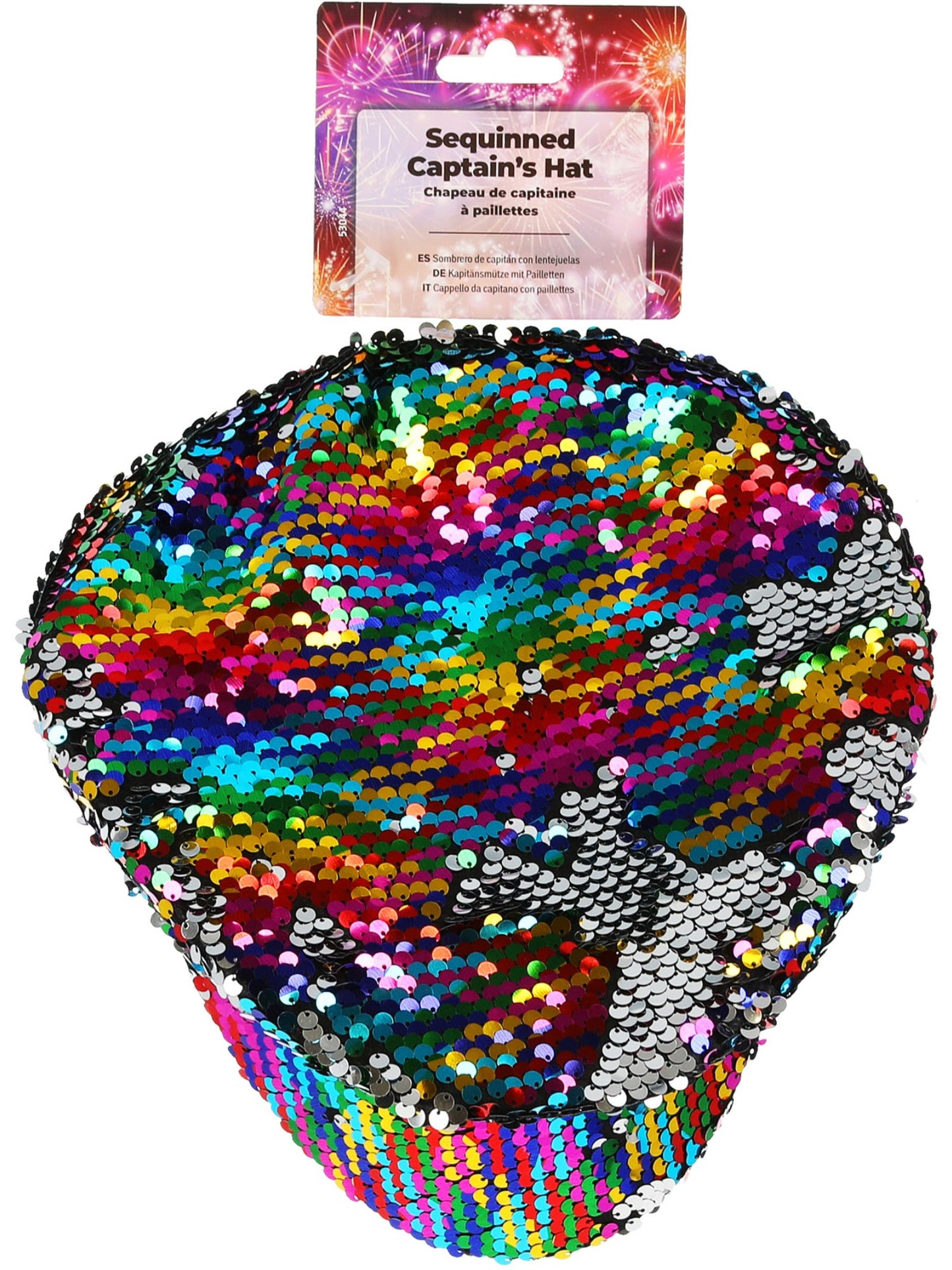 Sombrero de capitán con lentejuelas, multicolor