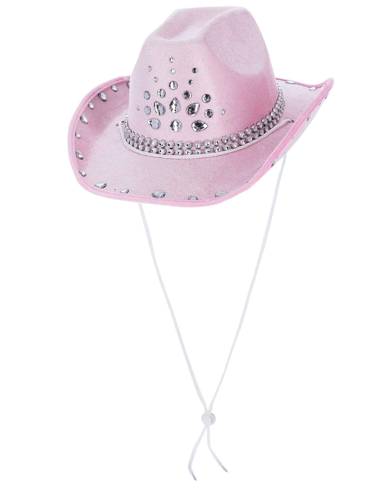 Babyrosa Strass-Cowgirl-Hut, Silberne Juwelen