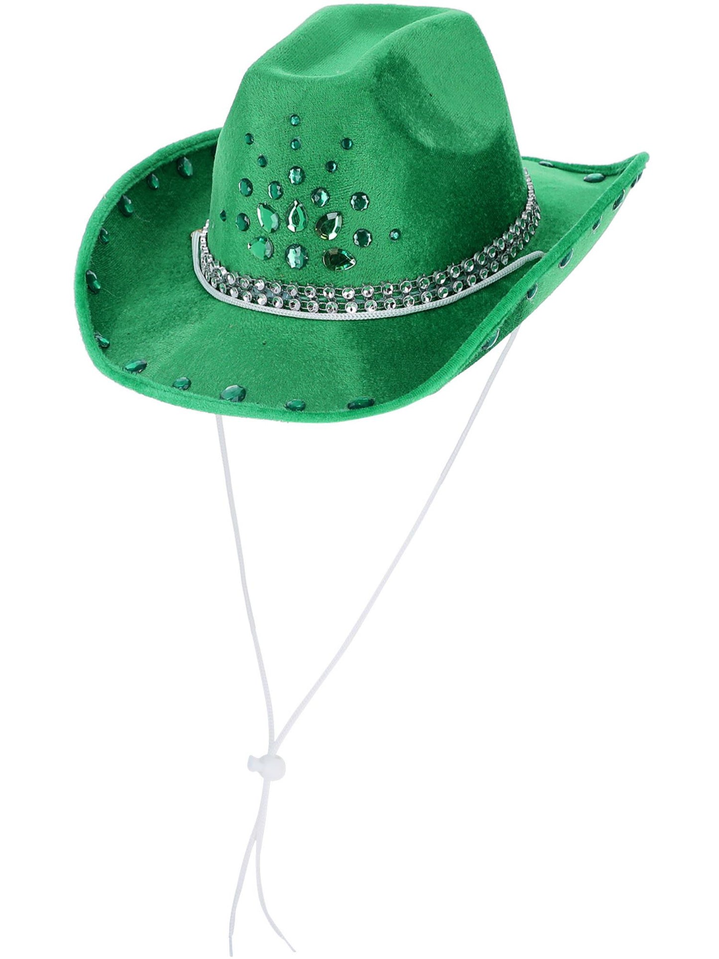 Grüner Strass-Cowgirl-Hut, Grüne Juwelen