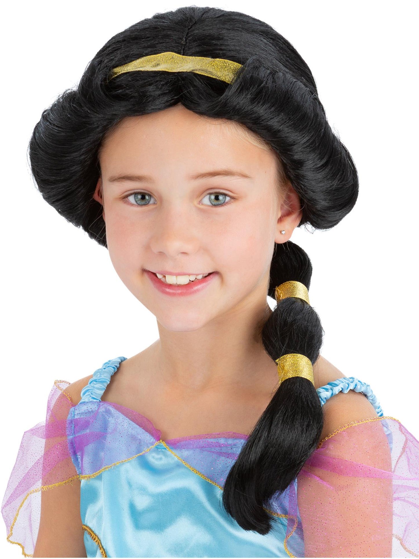 Peluca de princesa árabe, negra