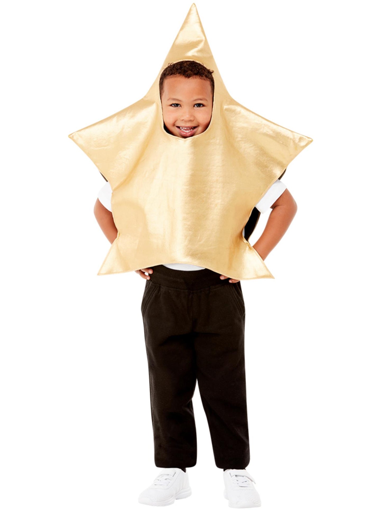 Disfraz de estrella brillante para niños pequeños, Dorado, De una sola pieza