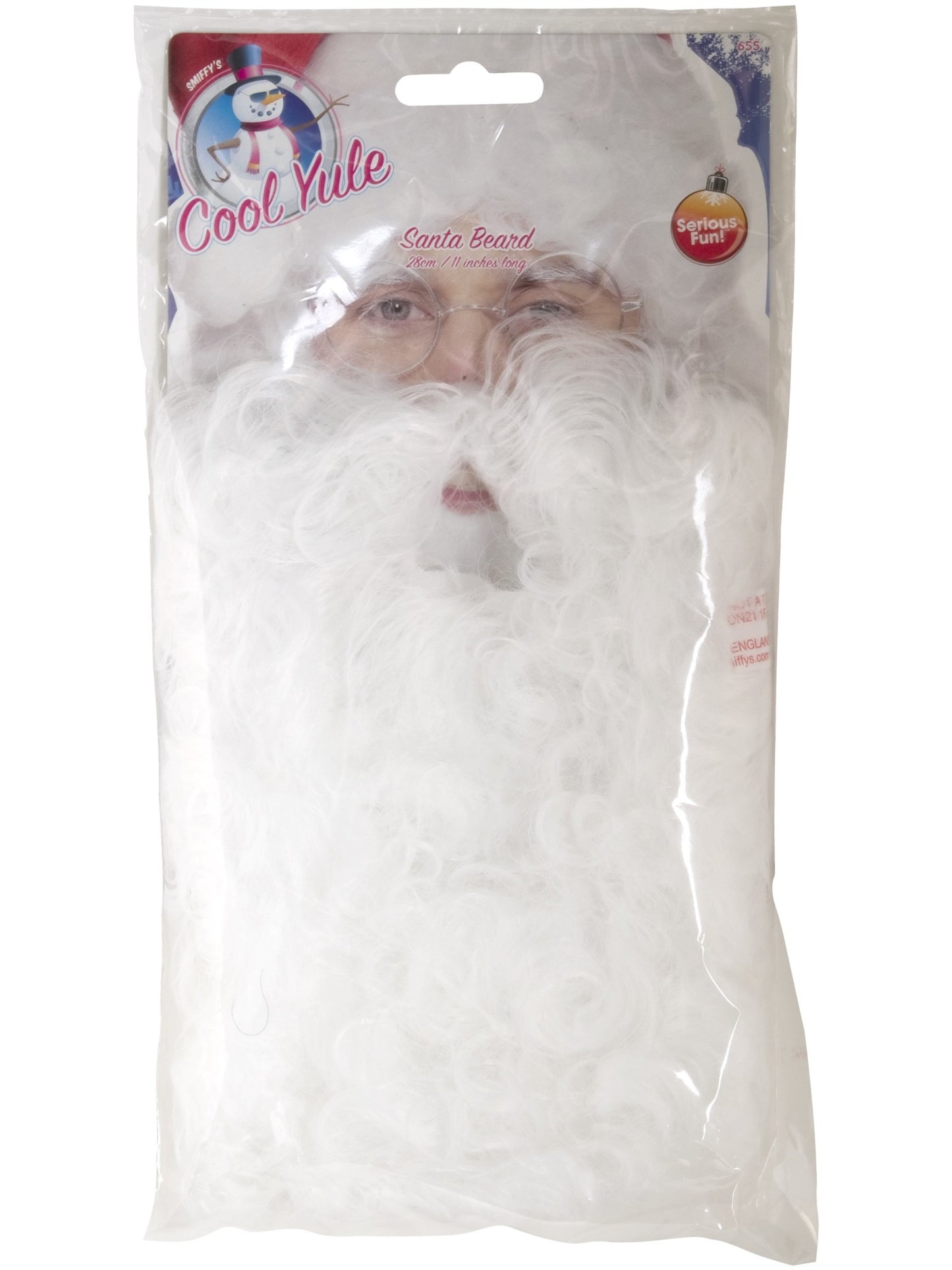Barba de Papá Noel, Blanca, 28cm / 11in