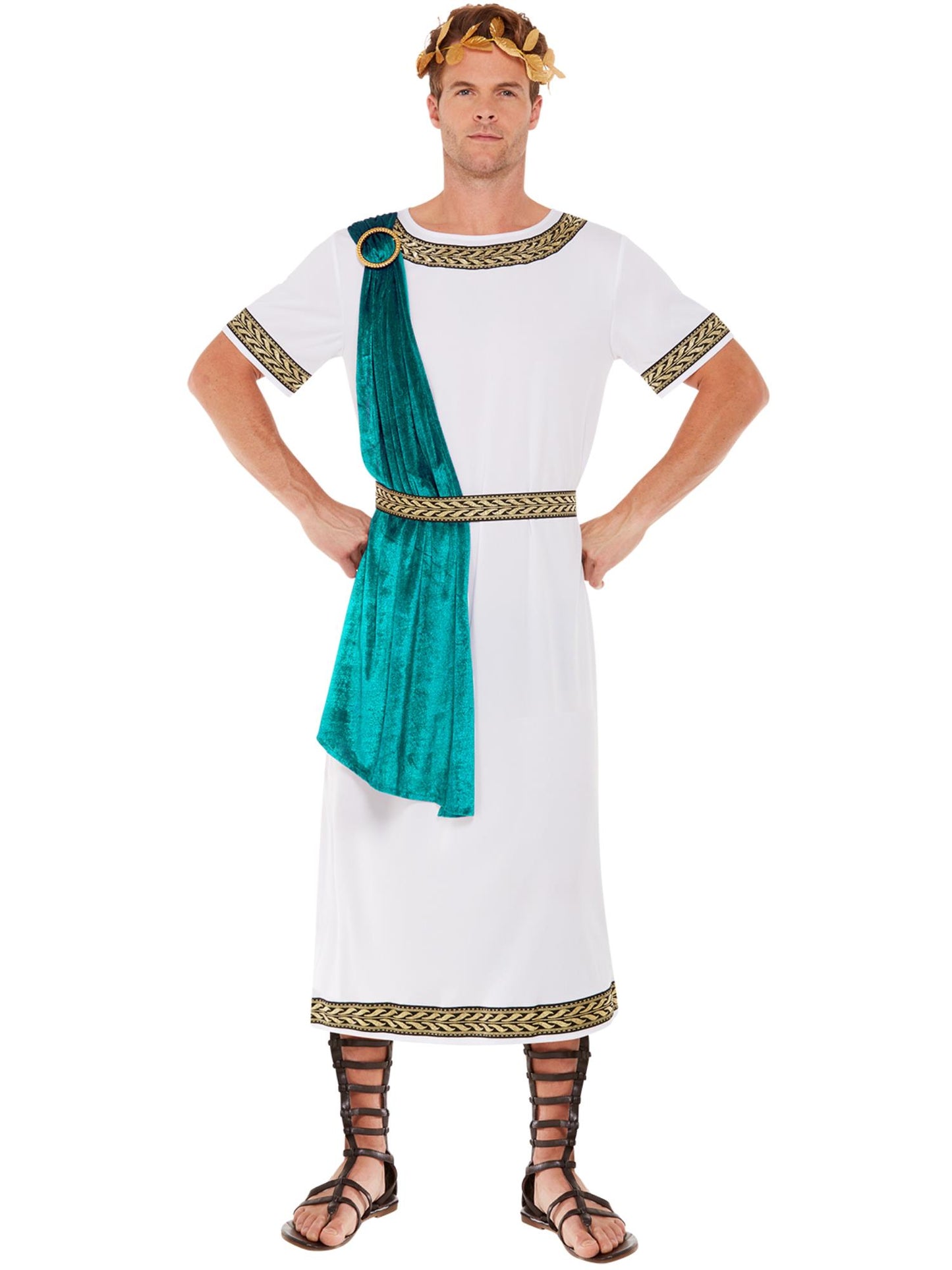 Deluxe Roman Empire Emperor Toga Costume, White Wholesale