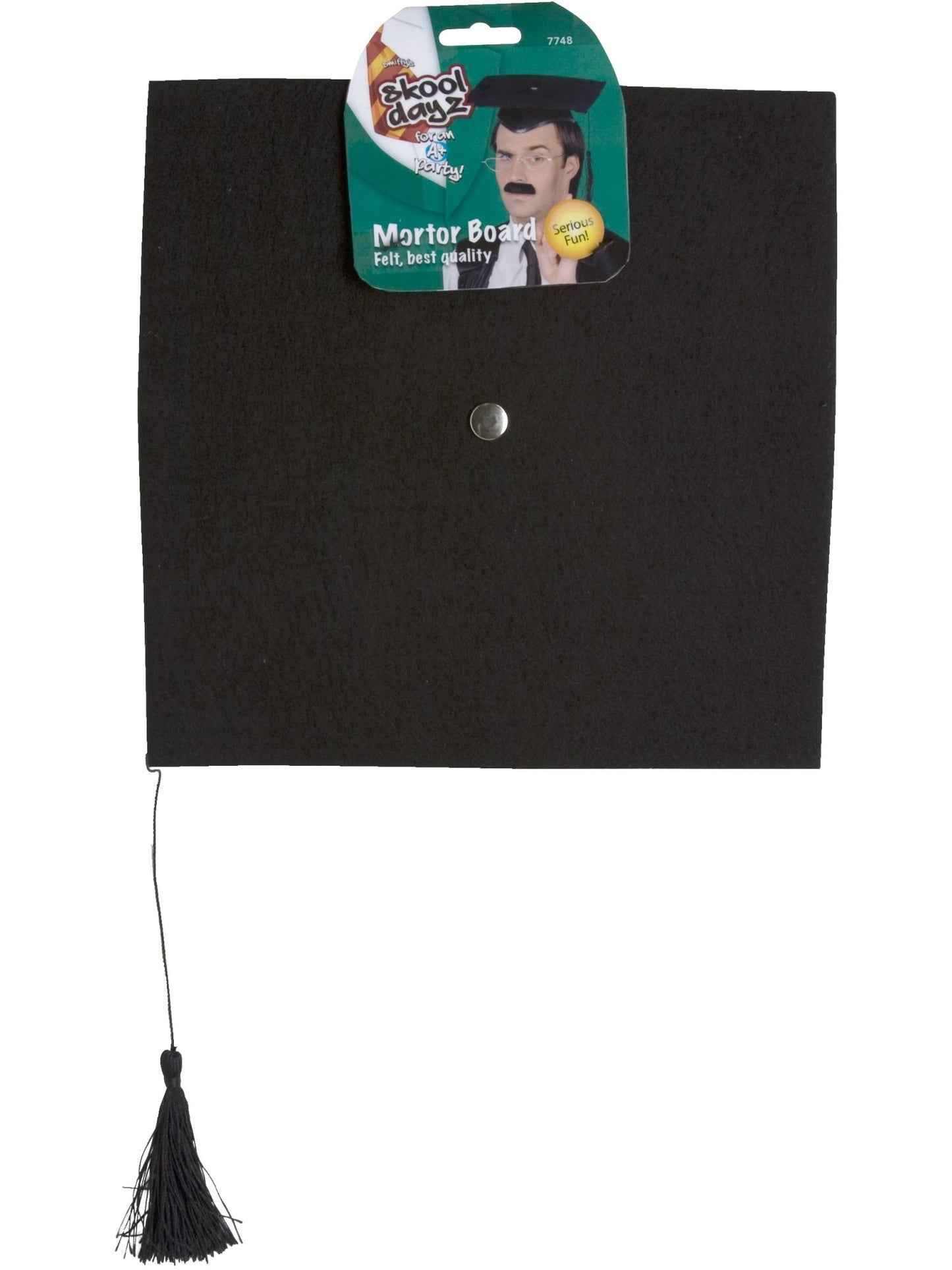 Birrete de fieltro, negro, con borla, Deluxe