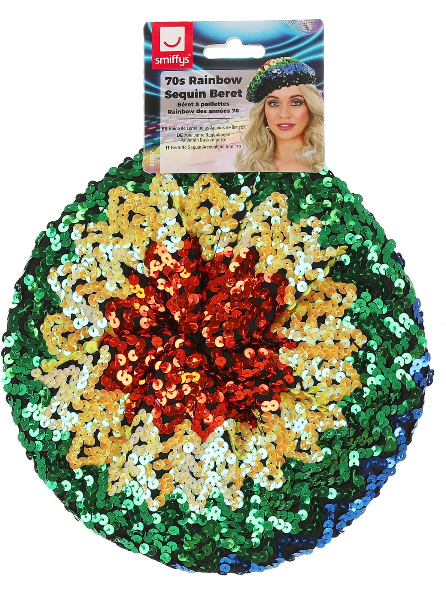 Béret à paillettes, arc-en-ciel en gros