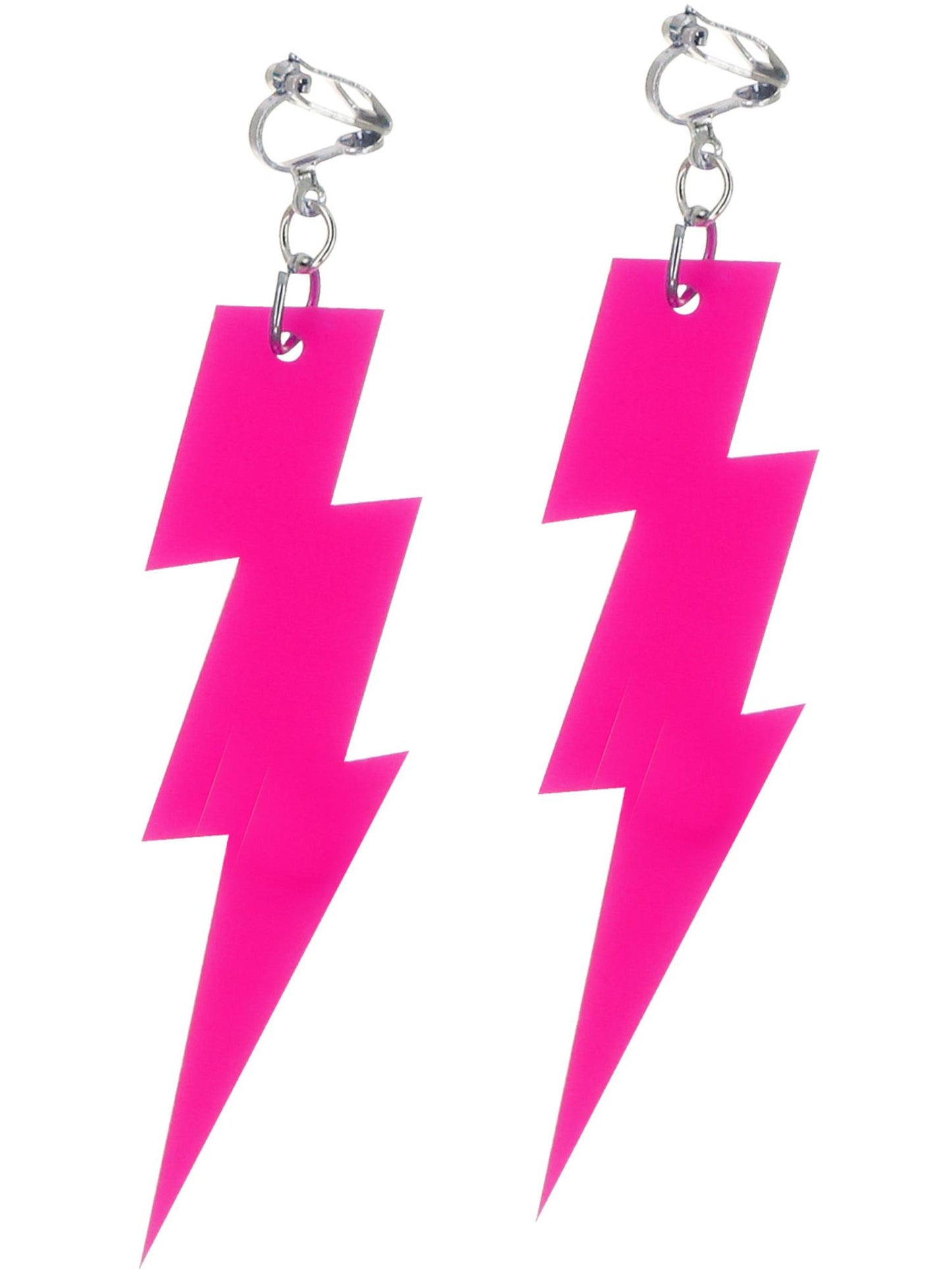 80s Neon Lightning Bolt Earrings, Pink Wholesale